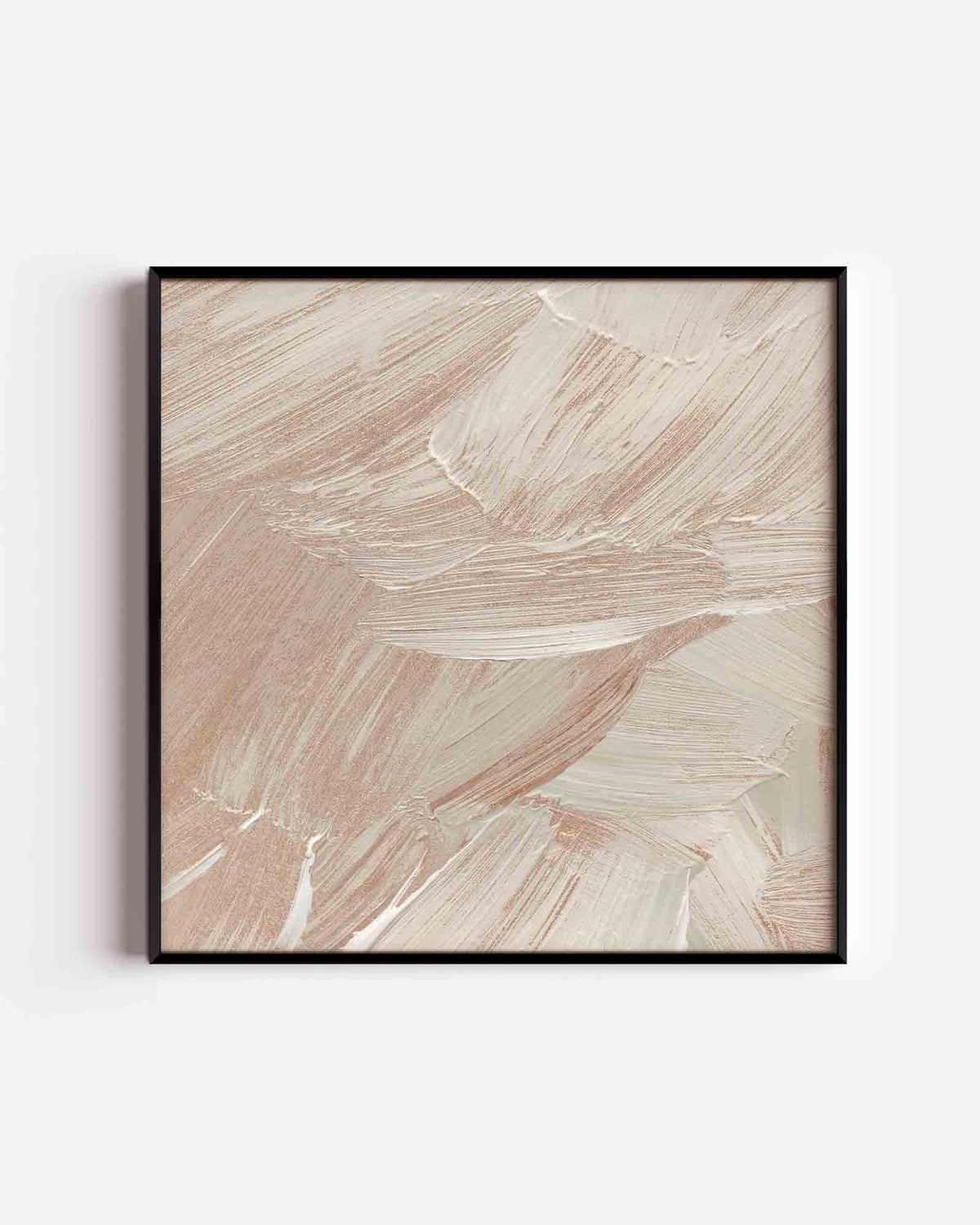 Abstracte beige penseelstreken – schilderkunst vierkante poster als wanddecoratie