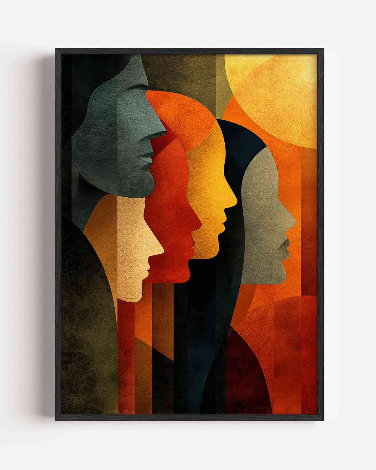 Silhouetten in profiel – abstracte portret poster als wanddecoratie