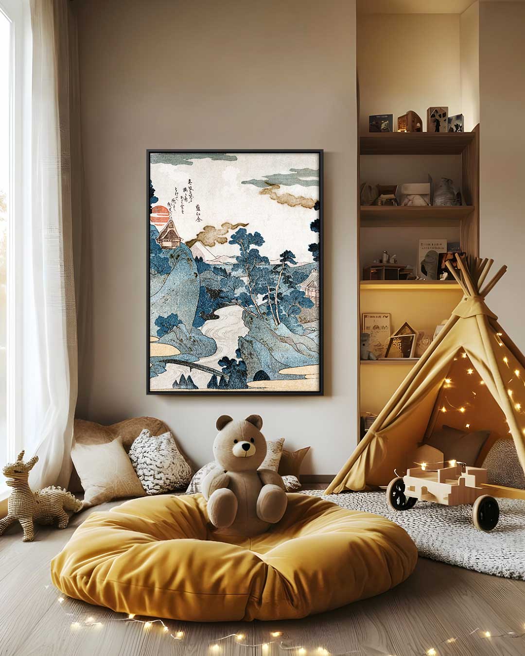 Rustieke Berglandschap Print – staand kunstwerk voor modern interieur