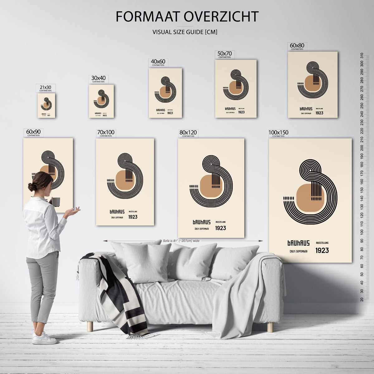 Lijnen en vormen – geometrische poster in Bauhaus-stijl van WallArtistic
