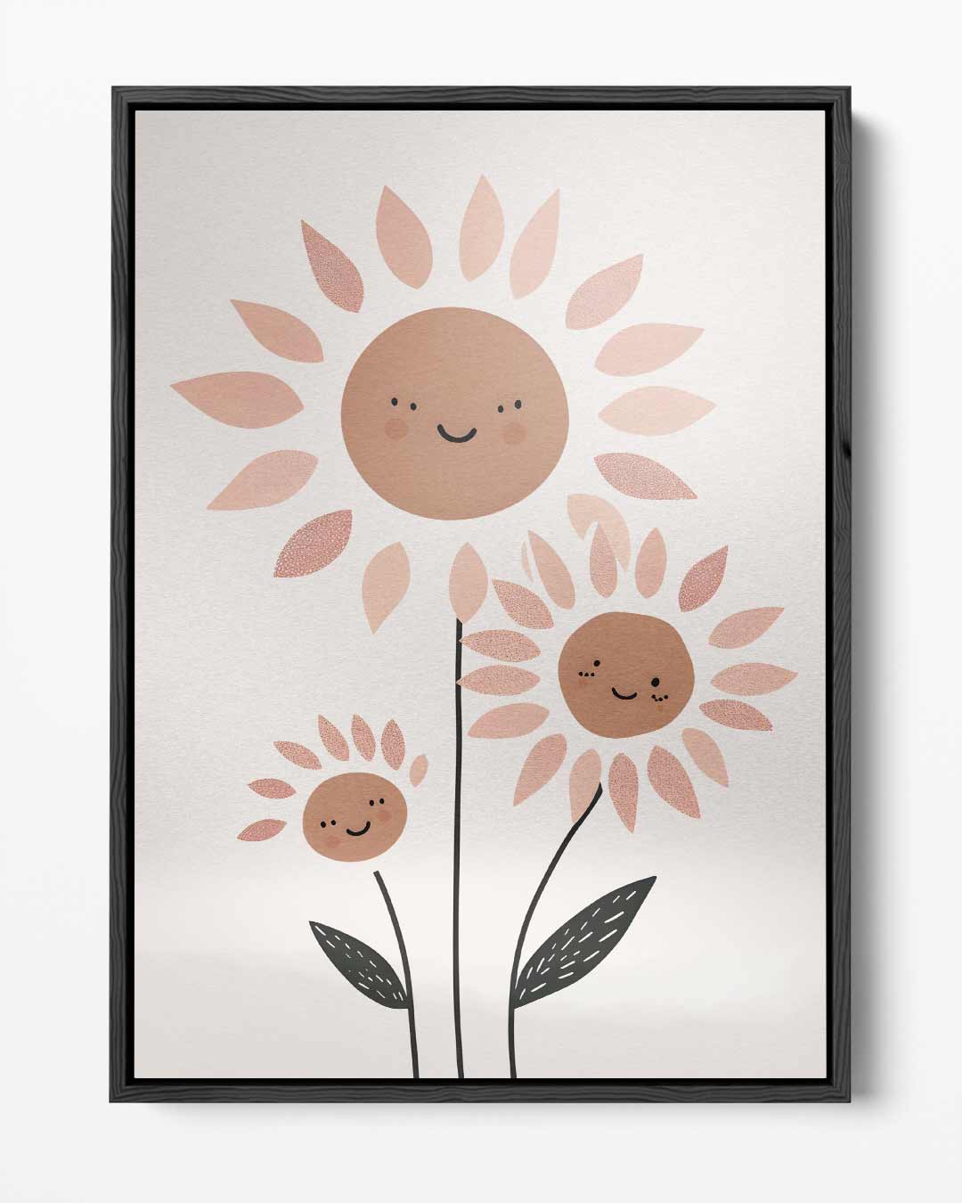 Vrolijke Bloemenfamilie – portret kunstwerk als wanddecoratie