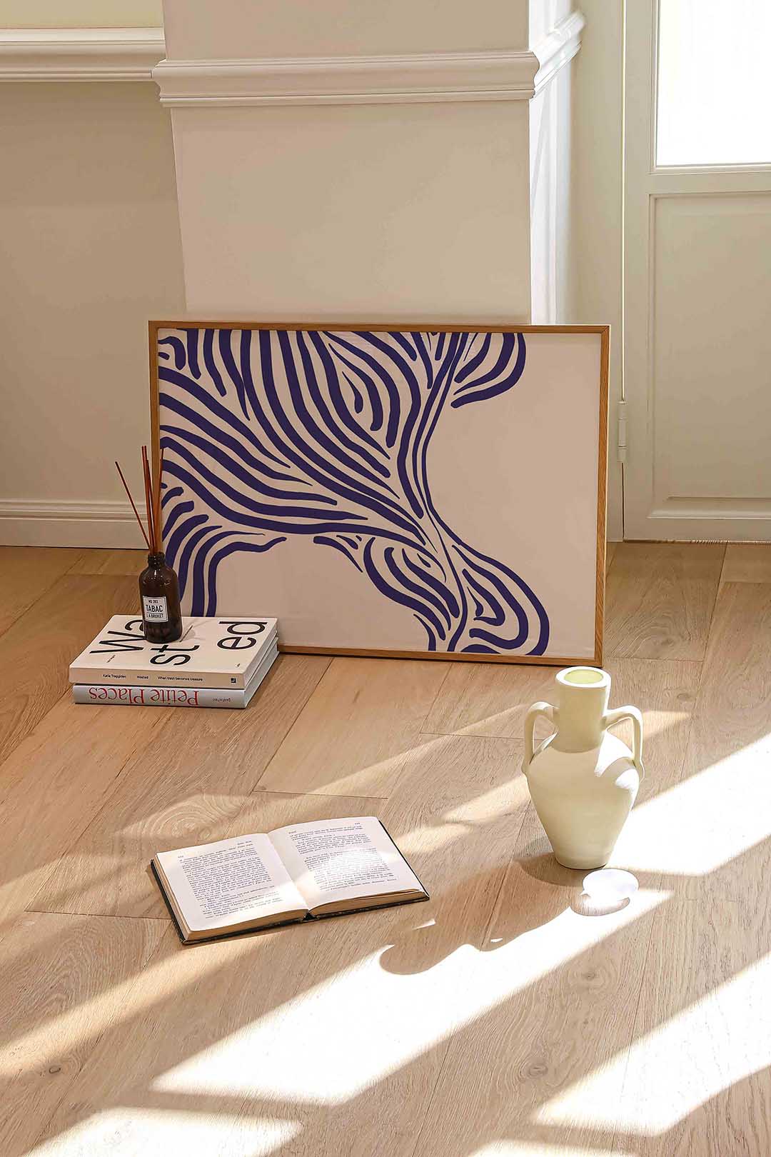 Gestreepte vormen – liggende kleurrijke abstracte wanddecoratie van WallArtistic