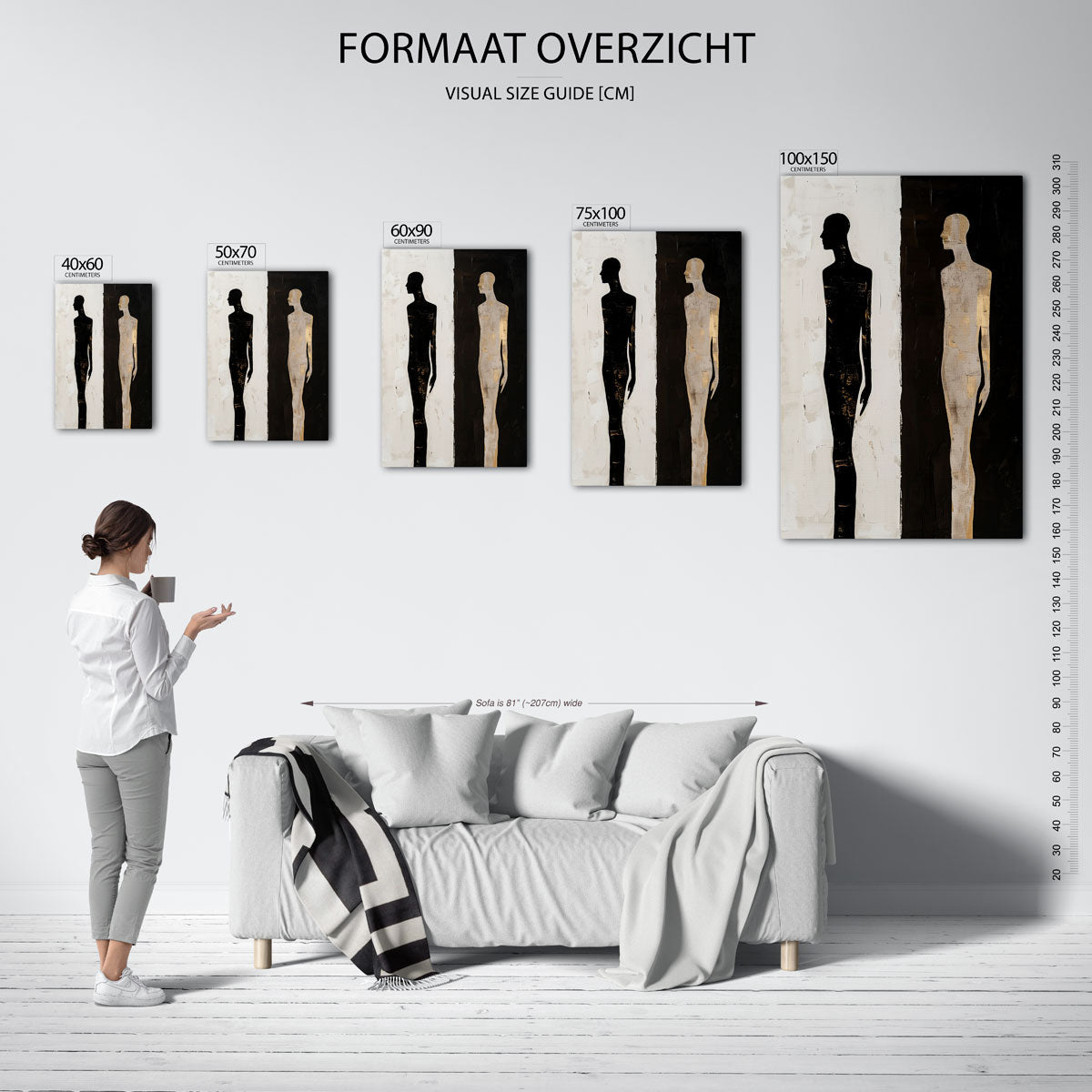 Tegenovergestelde figuren – staande wanddecoratie van WallArtistic