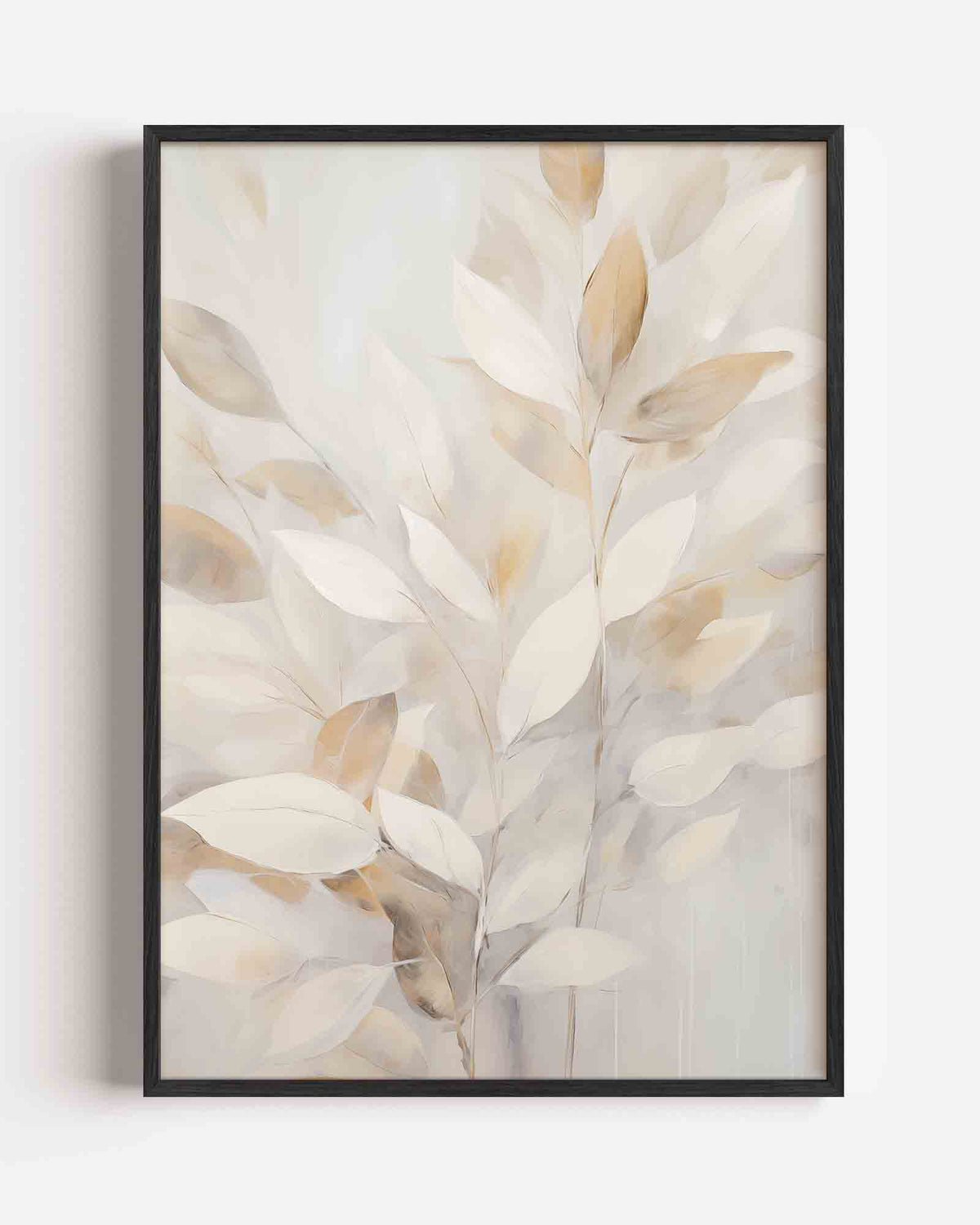 Bladeren in zachte tinten – bloemen portret poster als wanddecoratie