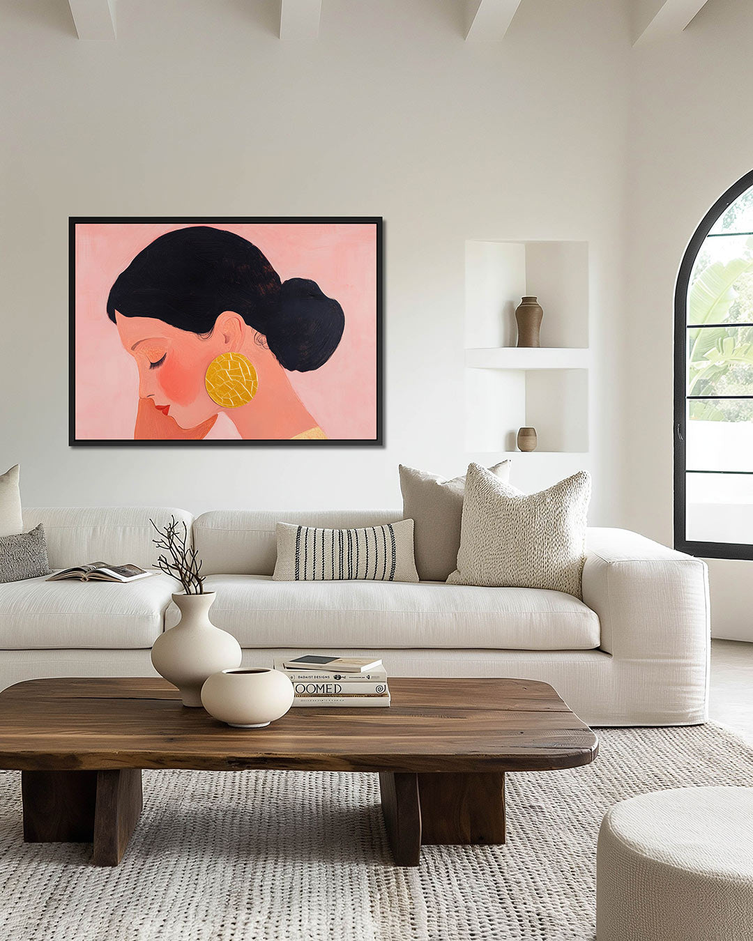 Vrouwelijk portret zijaanzicht – Vrouwelijk – wanddecoratie in interieur