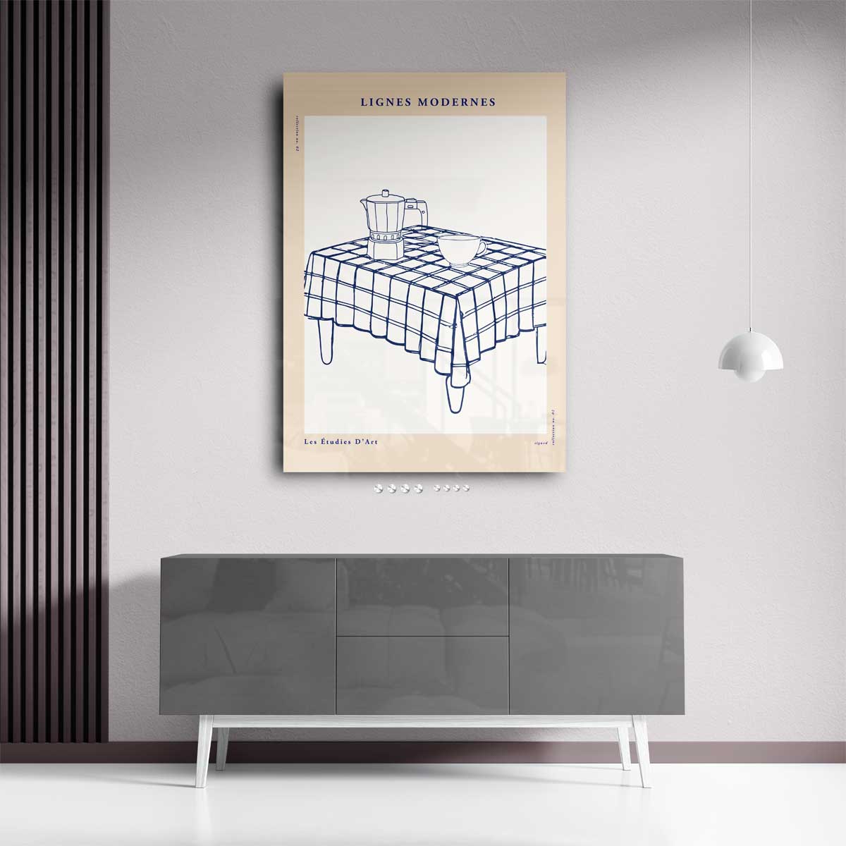 Moderne Lijnen Ontbijtscène – staand kunstwerk voor modern interieur