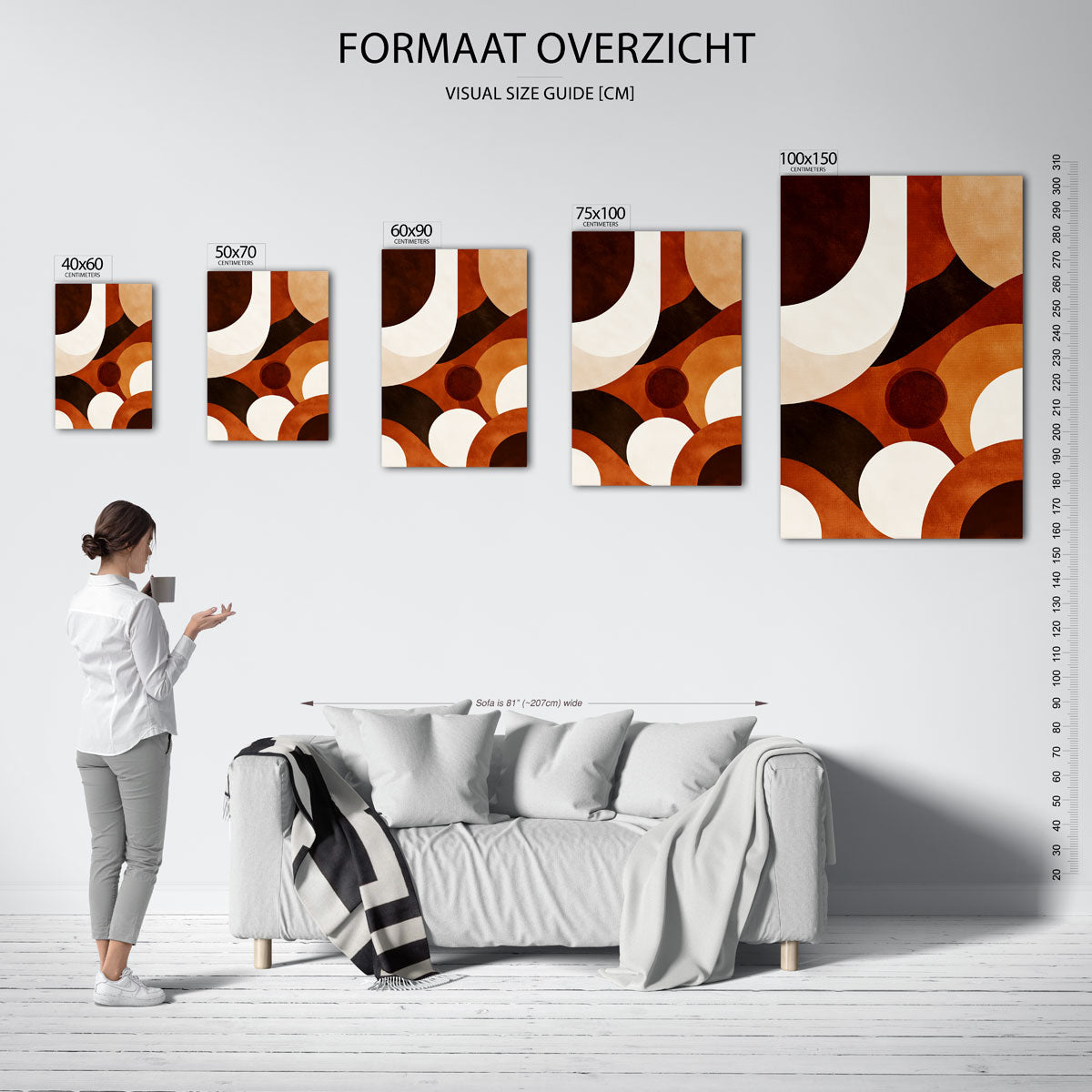 Organische vormen compositie – staande wanddecoratie van WallArtistic