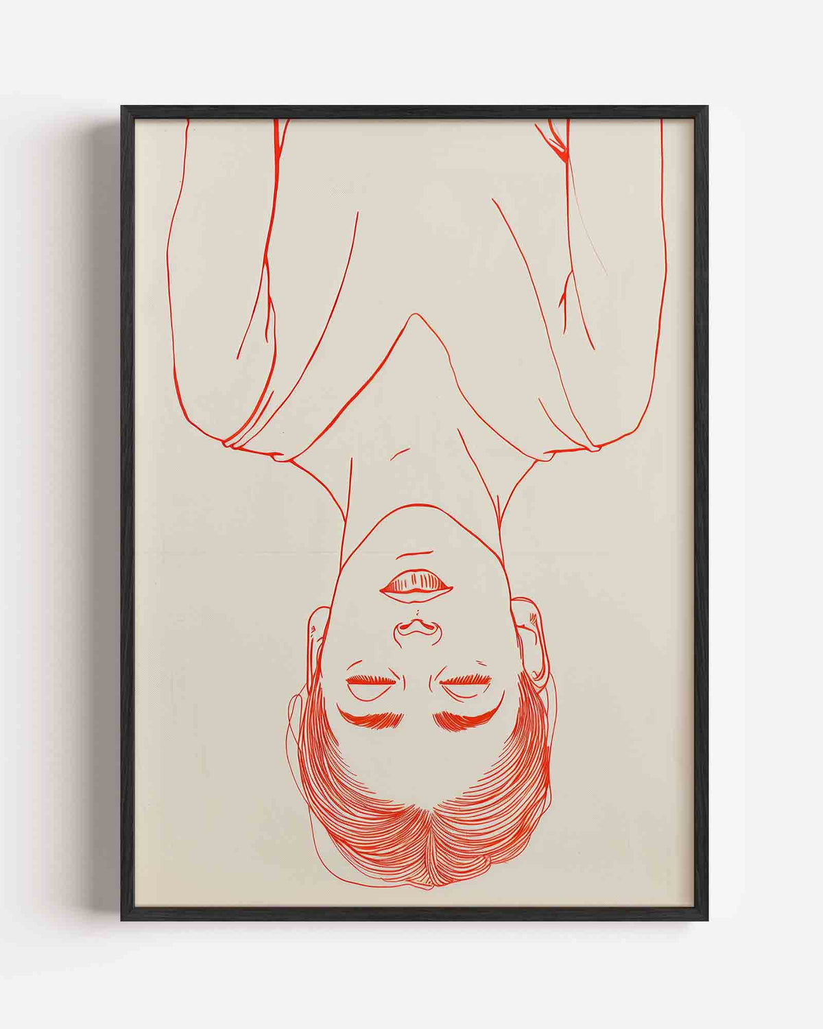 Omgekeerd gezicht – hedendaagse illustratie portret poster als wanddecoratie