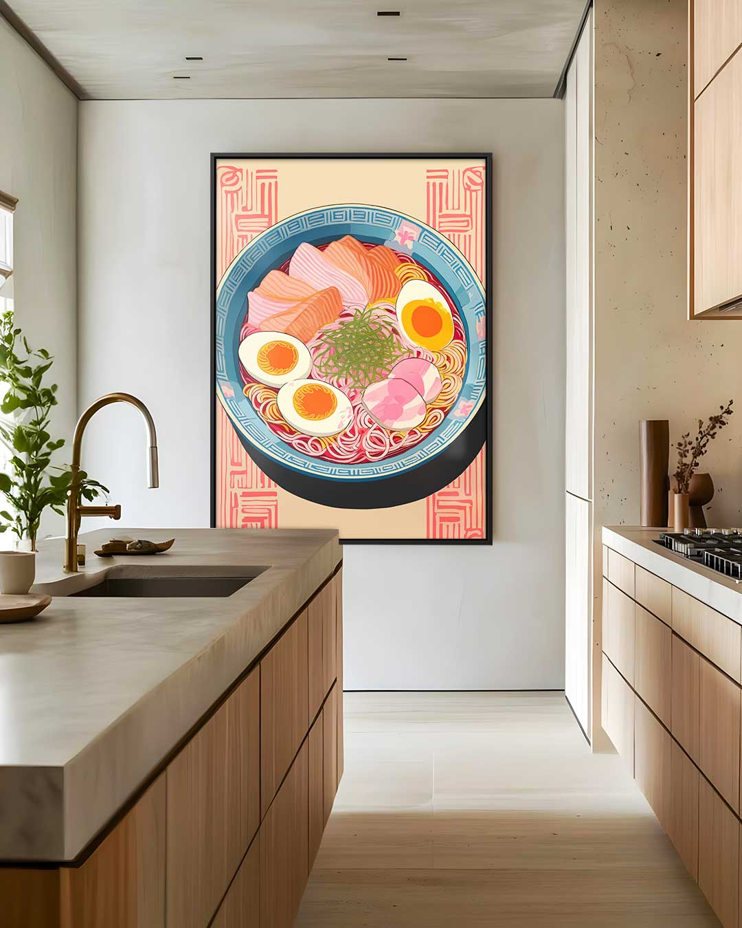 Smakelijke Ramen Schotel – staand kunstwerk voor modern interieur