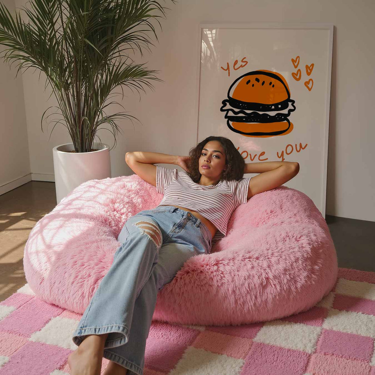 Liefdevolle Burger – culinaire wandkunst als portret poster
