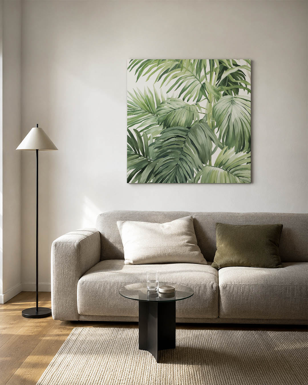 Groene bladeren compositie kunstwerk – detailweergave – dit werk toont een weelderige verzameling groene bladeren, met