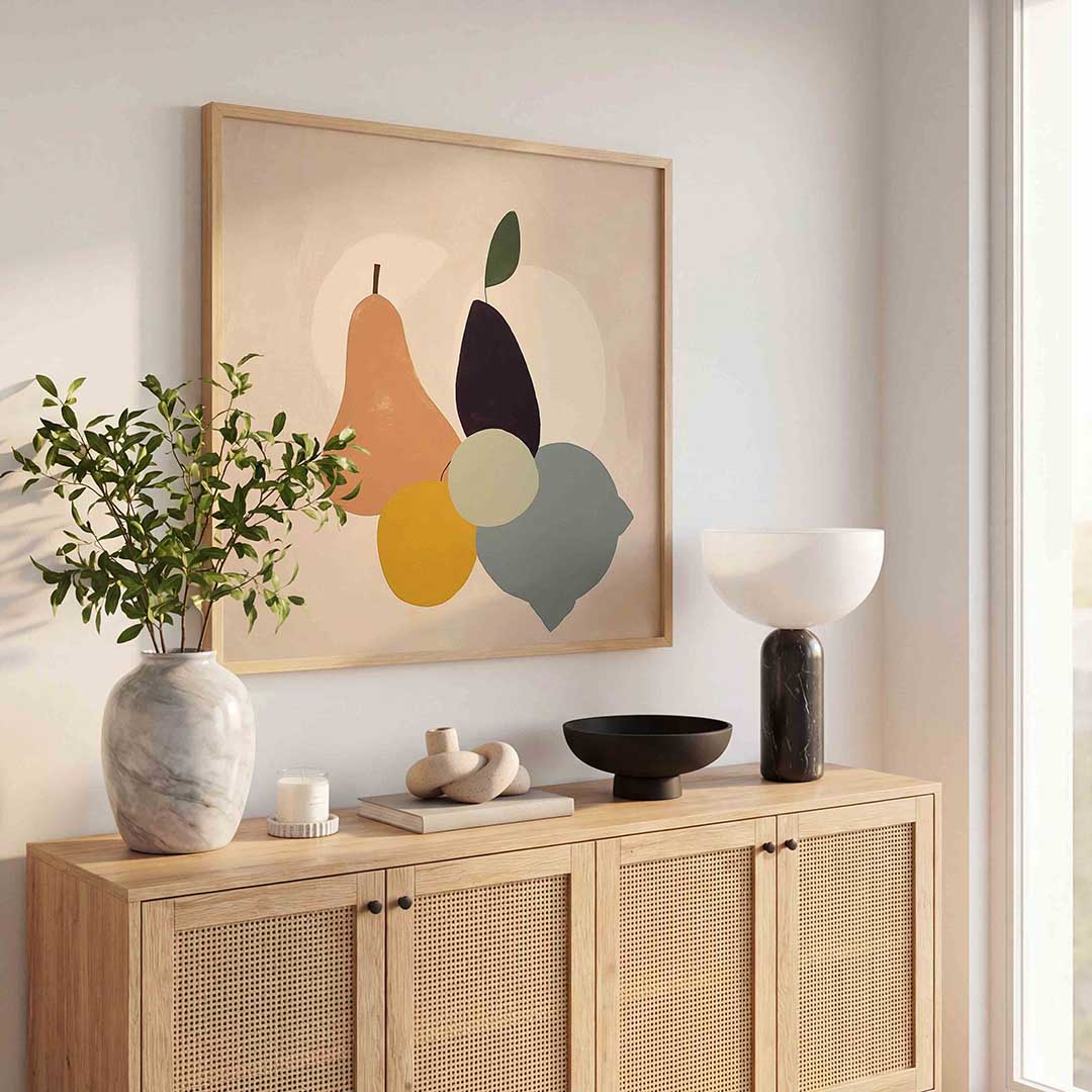 Fruitvormen – kleurrijke poster in vierkant formaat