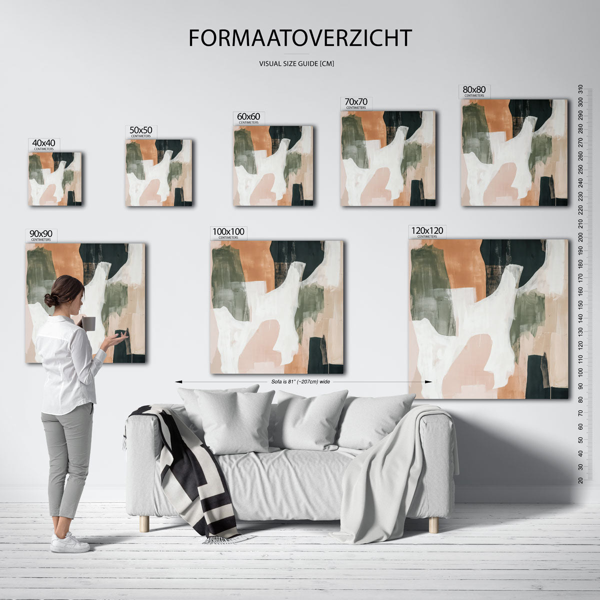 Abstracte vormen – vierkante muurposter voor een modern interieur