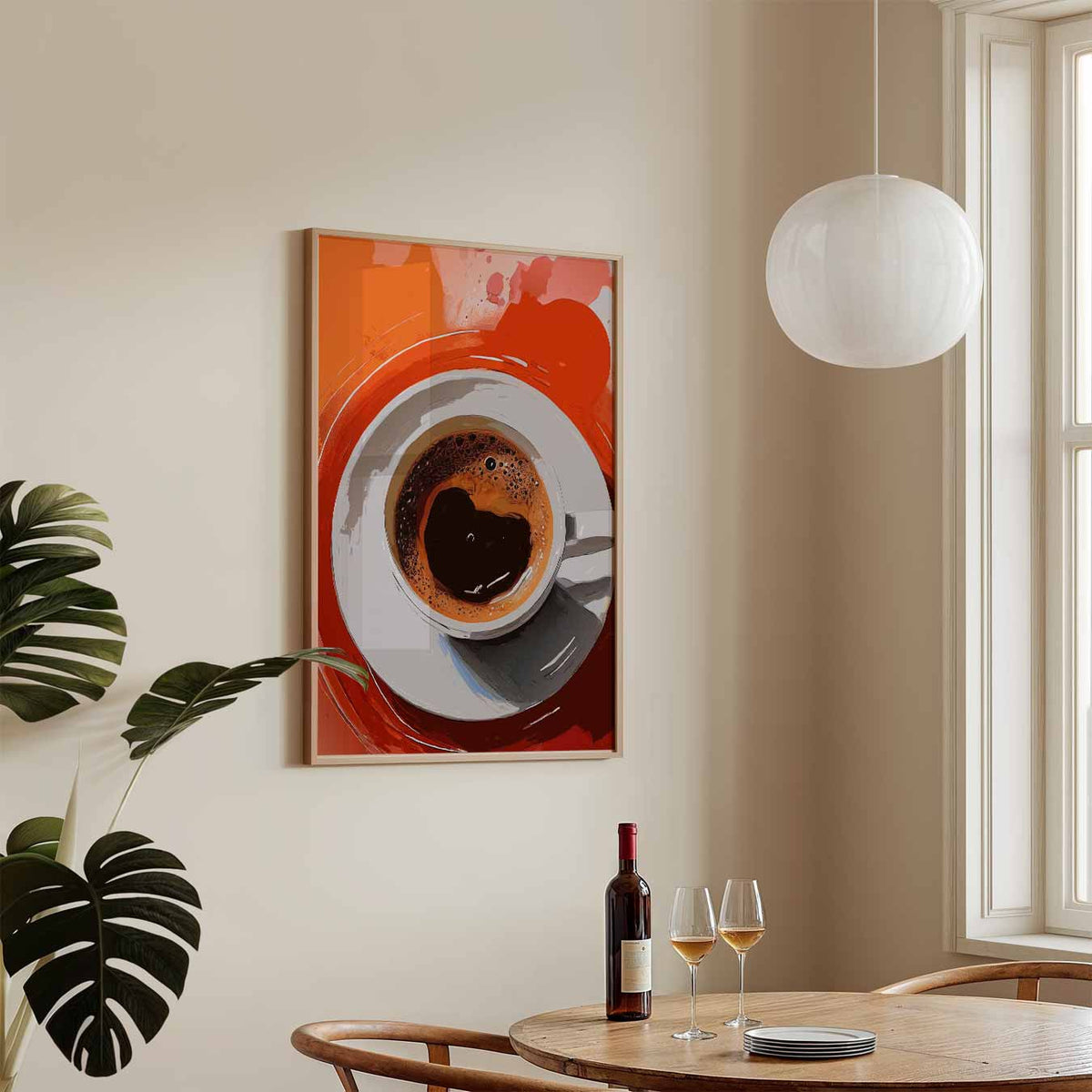 Warm Hart Cappuccino – keukenposter in staand formaat