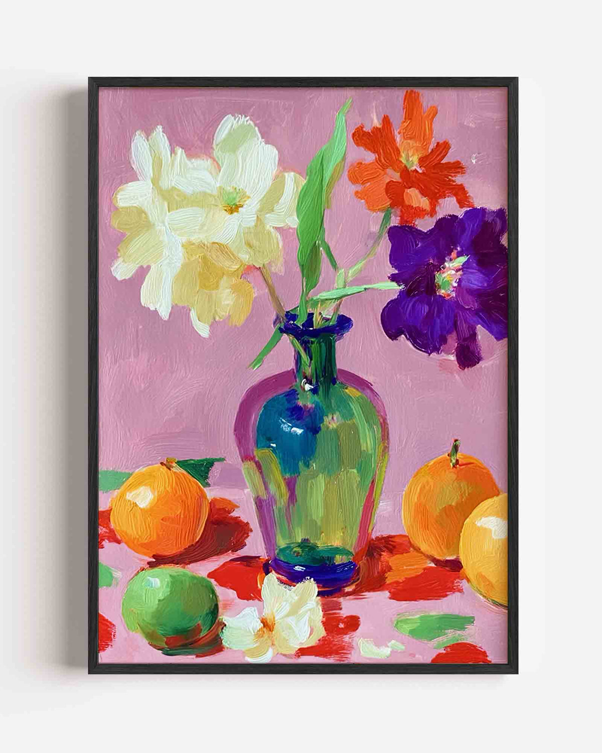 Bloemen en fruit – dromerige illustratie poster als wanddecoratie
