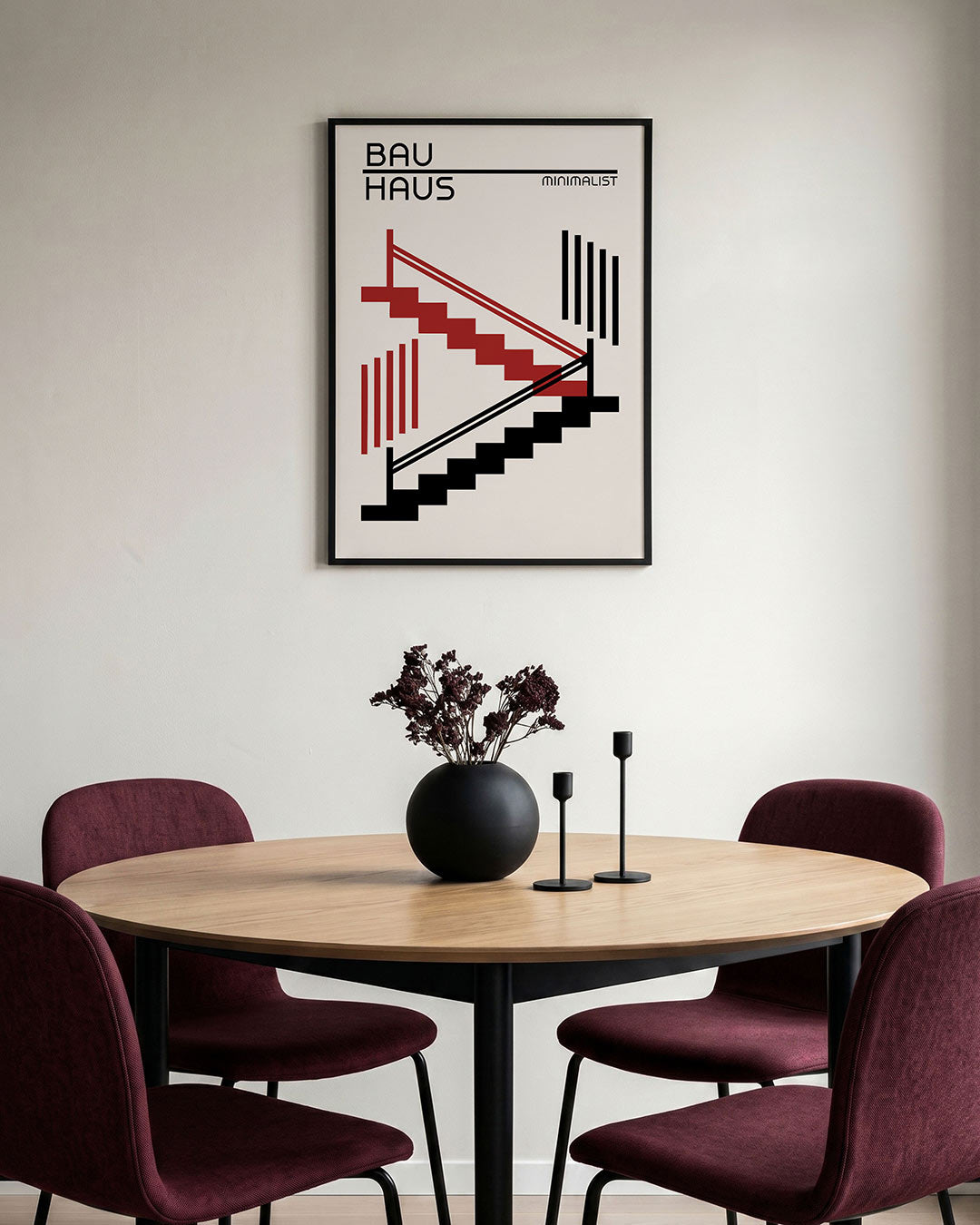 Lijnen en trappen – staande Bauhaus poster voor aan de muur