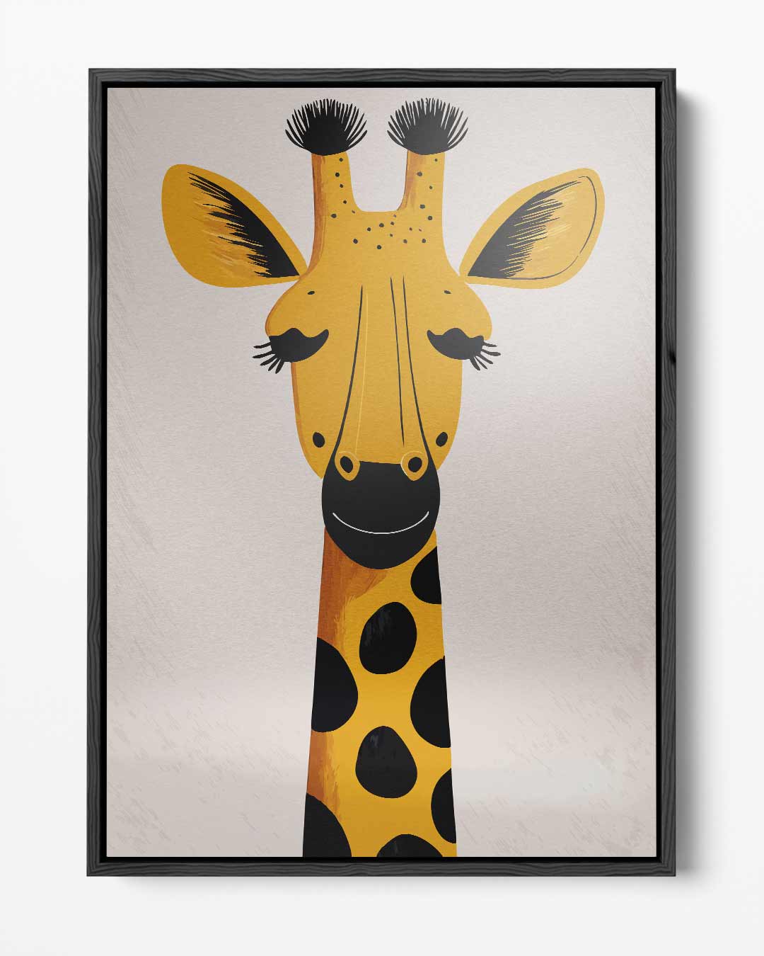Vrolijke Giraffe Illustratie – portret kunstwerk als wanddecoratie