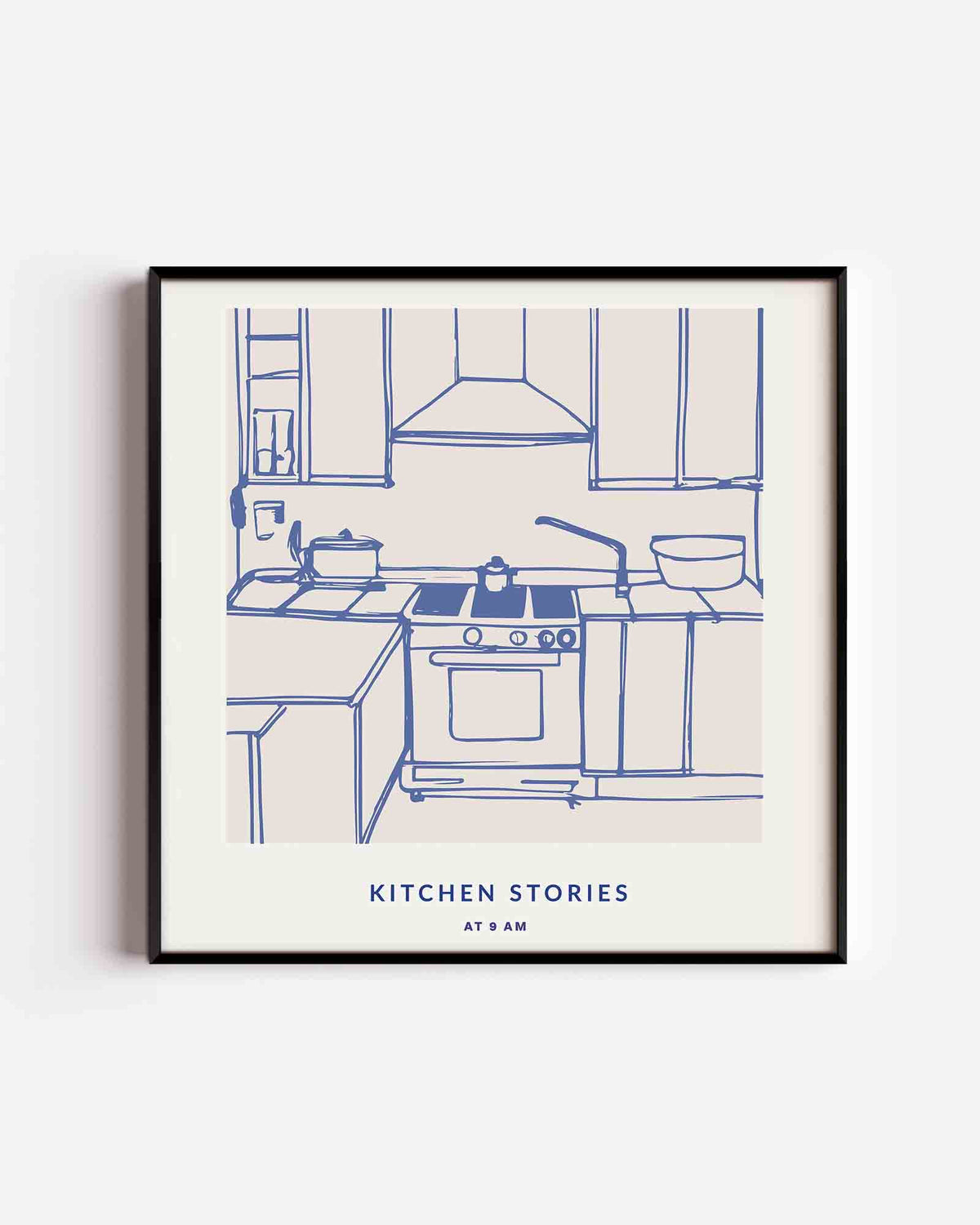 Keuken schets – keuken vierkante poster als wanddecoratie