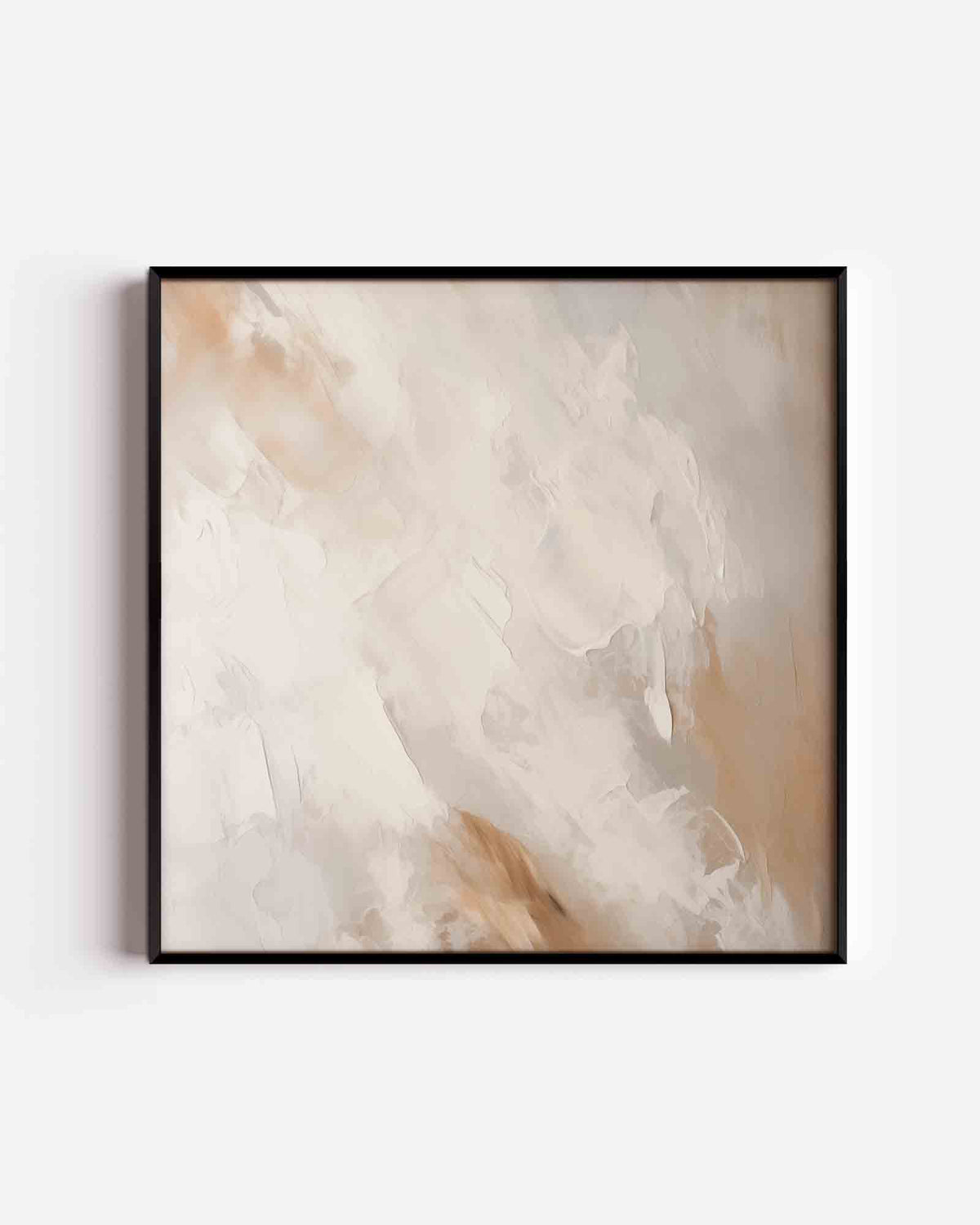Abstracte beige en witte – abstracte vierkante poster als wanddecoratie