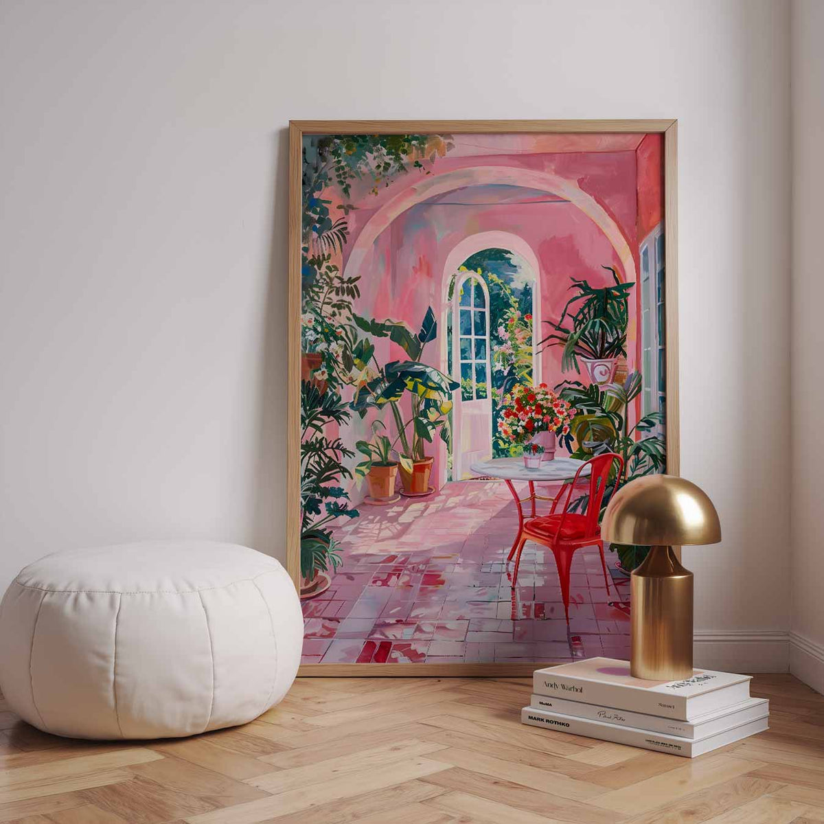 Zonnige Patio Sfeerposter – urban poster in staand formaat
