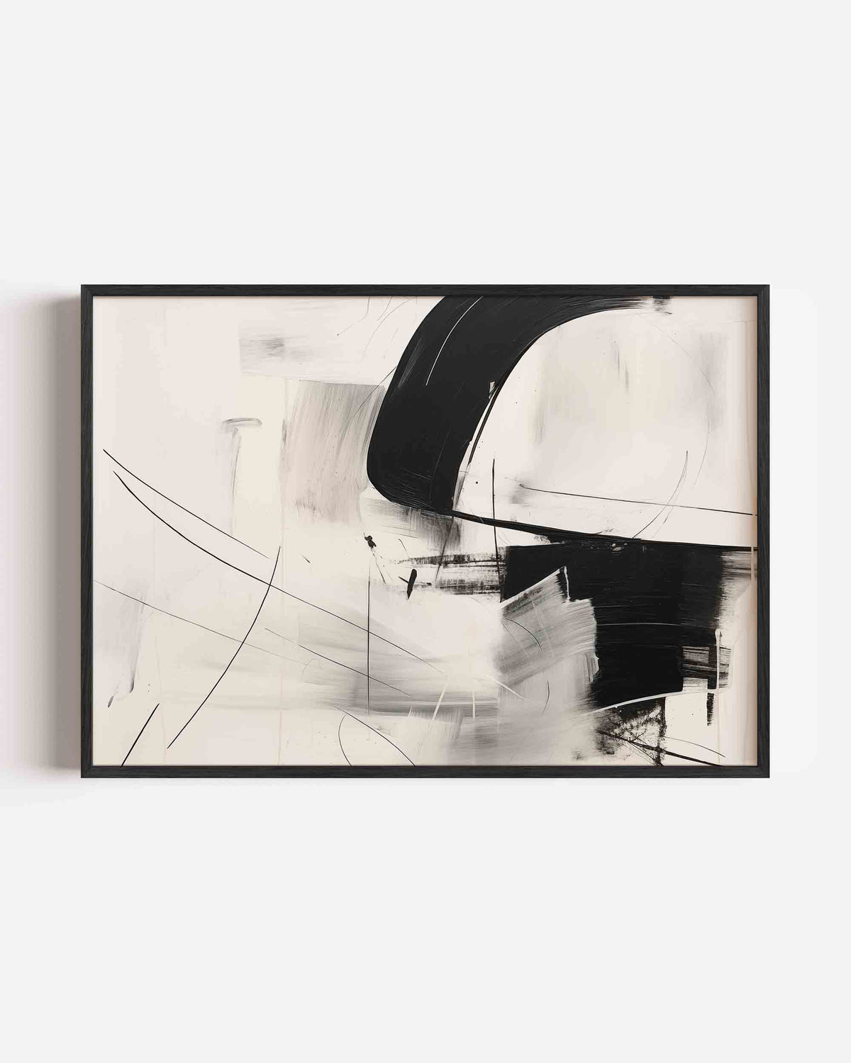 Abstracte zwart wit – kleurrijke abstracte landscape poster als wanddecoratie