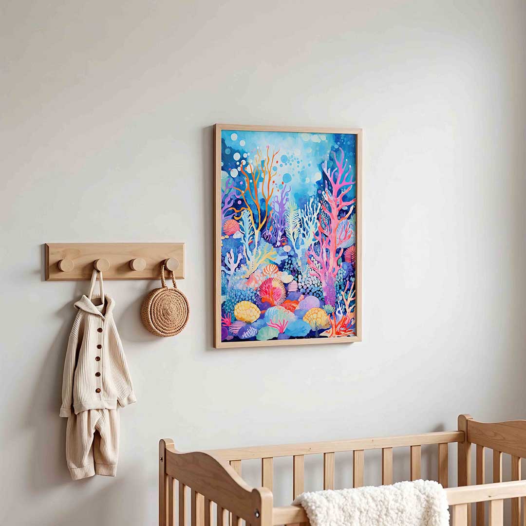 Kleurrijke koraalriffen – kinderposter in staand formaat