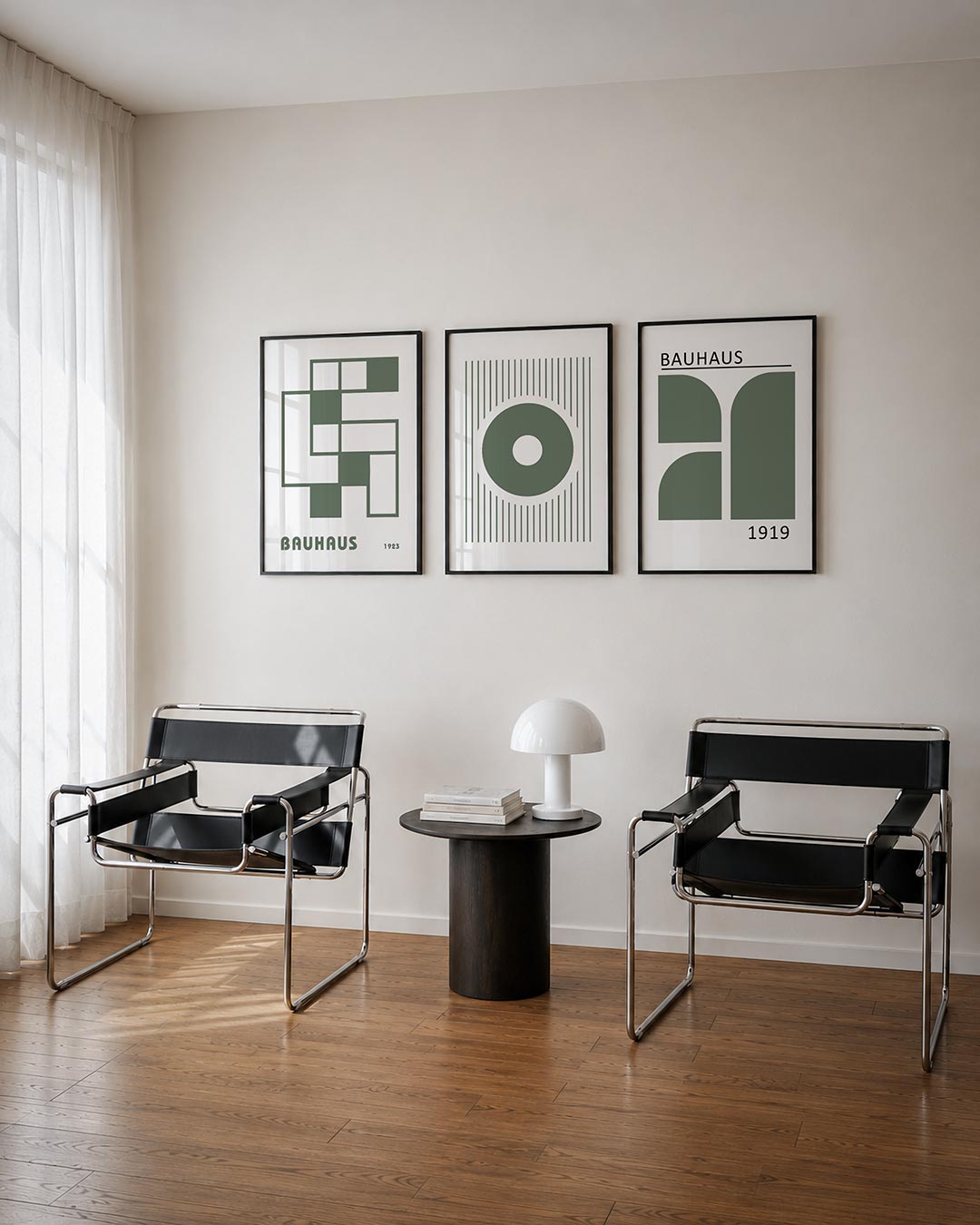 Vormen en vlakken posterset – tweede productweergave – deze posterset in drie delen toont een spel van rechthoeken en