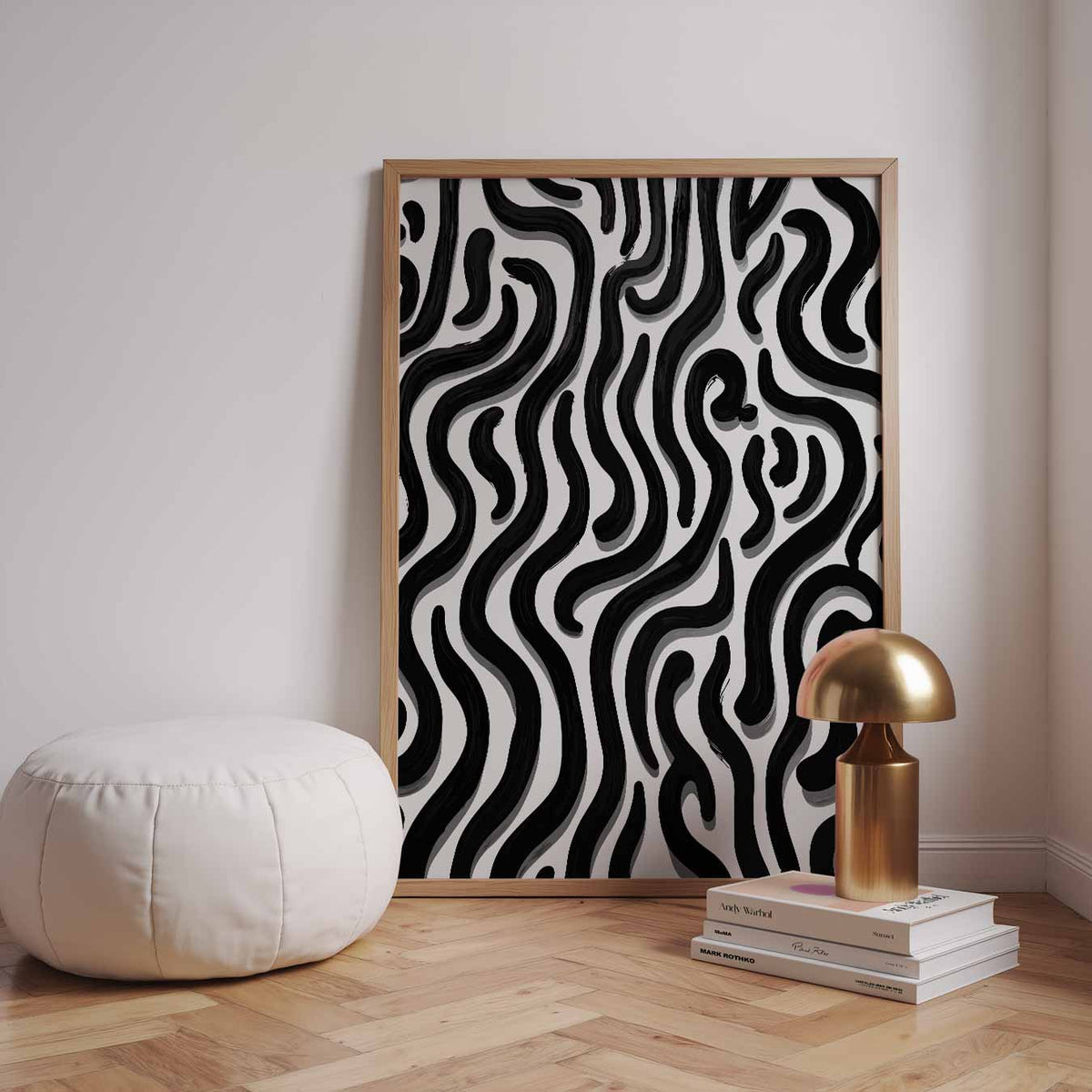 Stijlvolle Zebra Strepen – staande kleurrijke abstracte wanddecoratie van WallArtistic