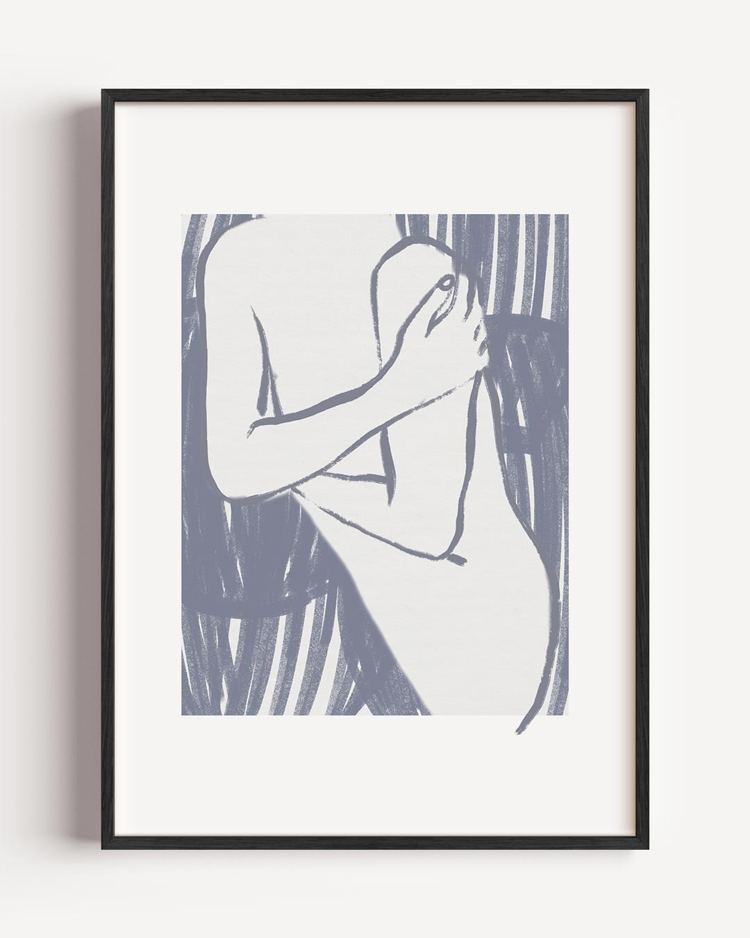 Minimalistische Elegantie – lijntekening portret poster als wanddecoratie