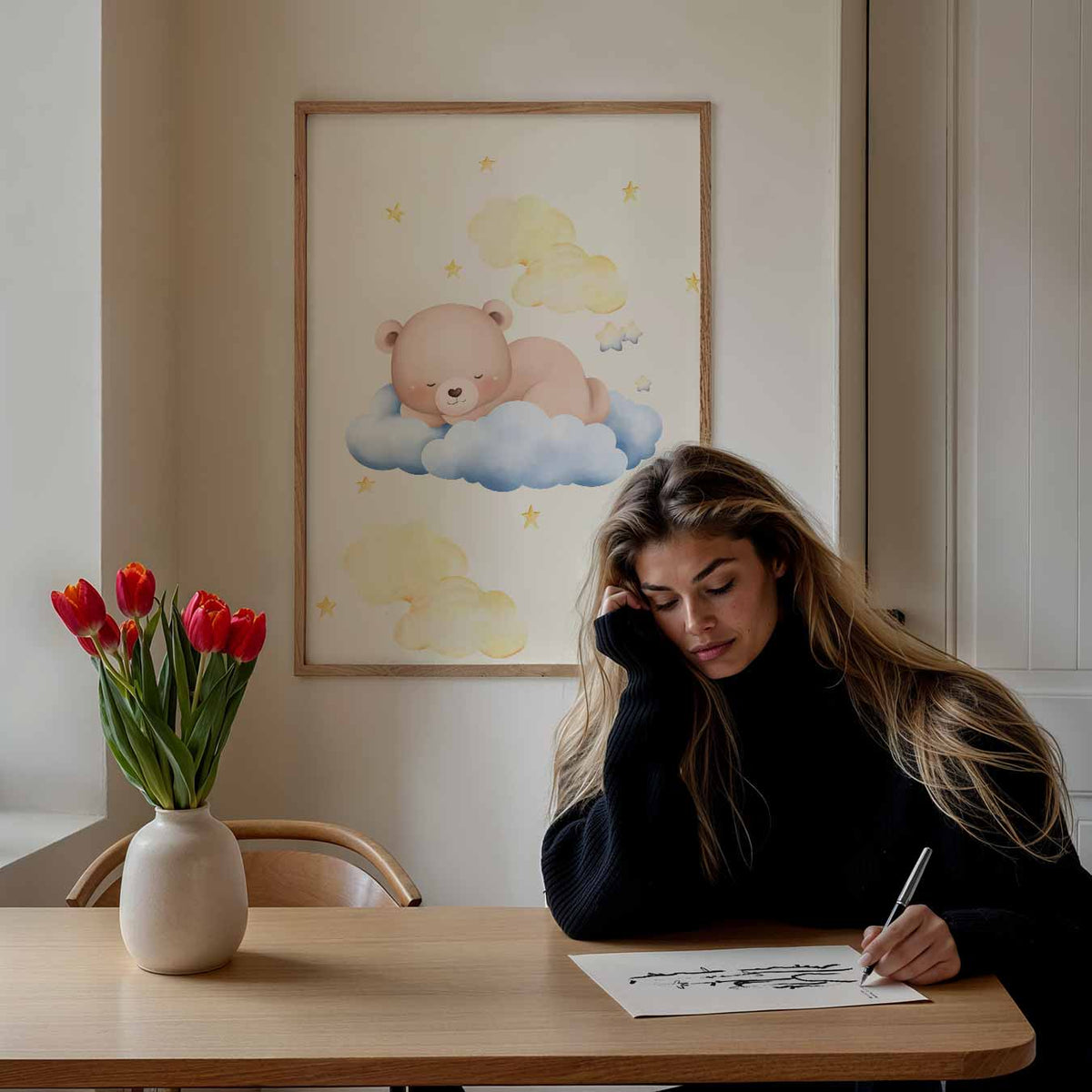 Dromerige Beer Kinderkamer – staande muurposter voor de kinderkamer