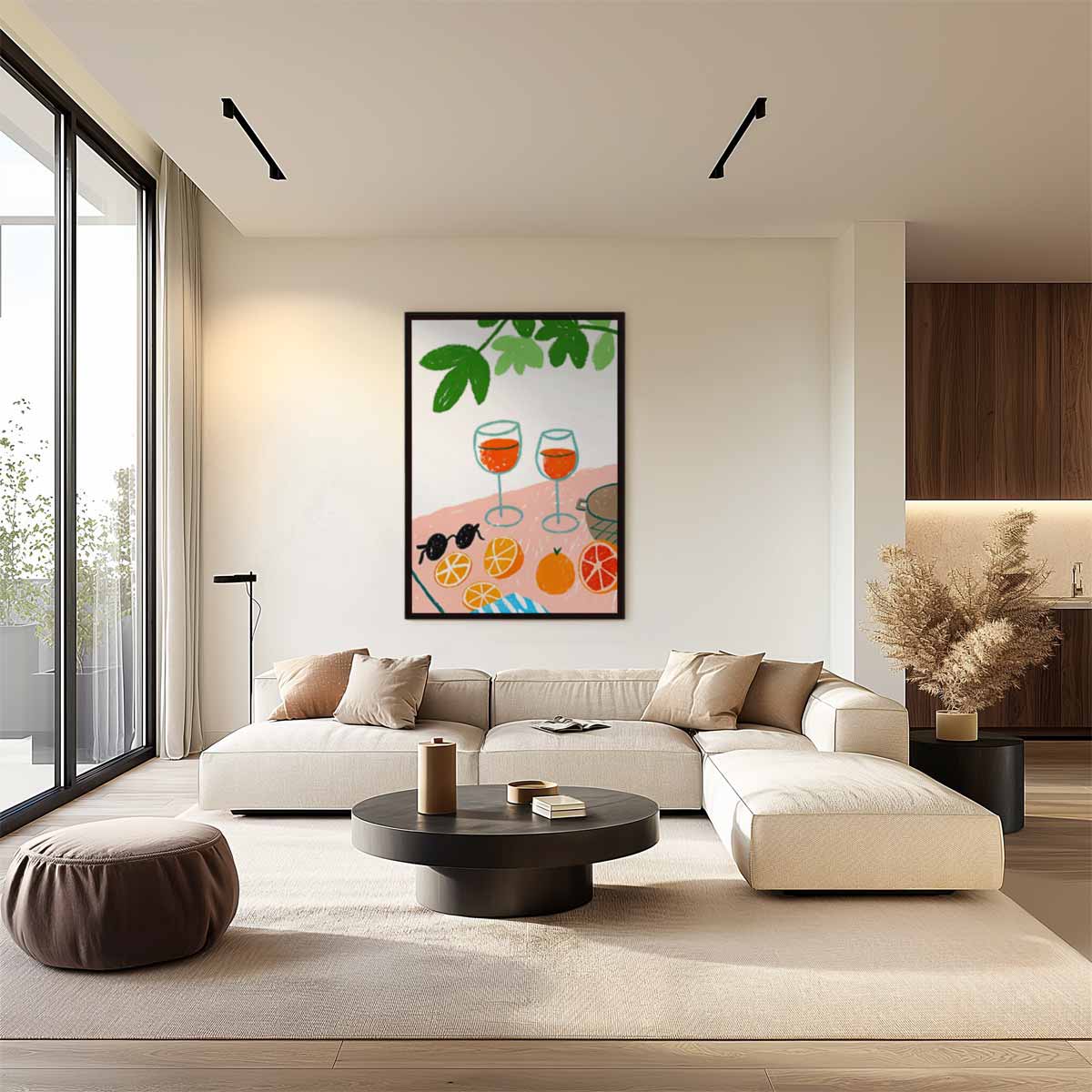 Zonnig Terras Moment – dibond wanddecoratie in staand formaat