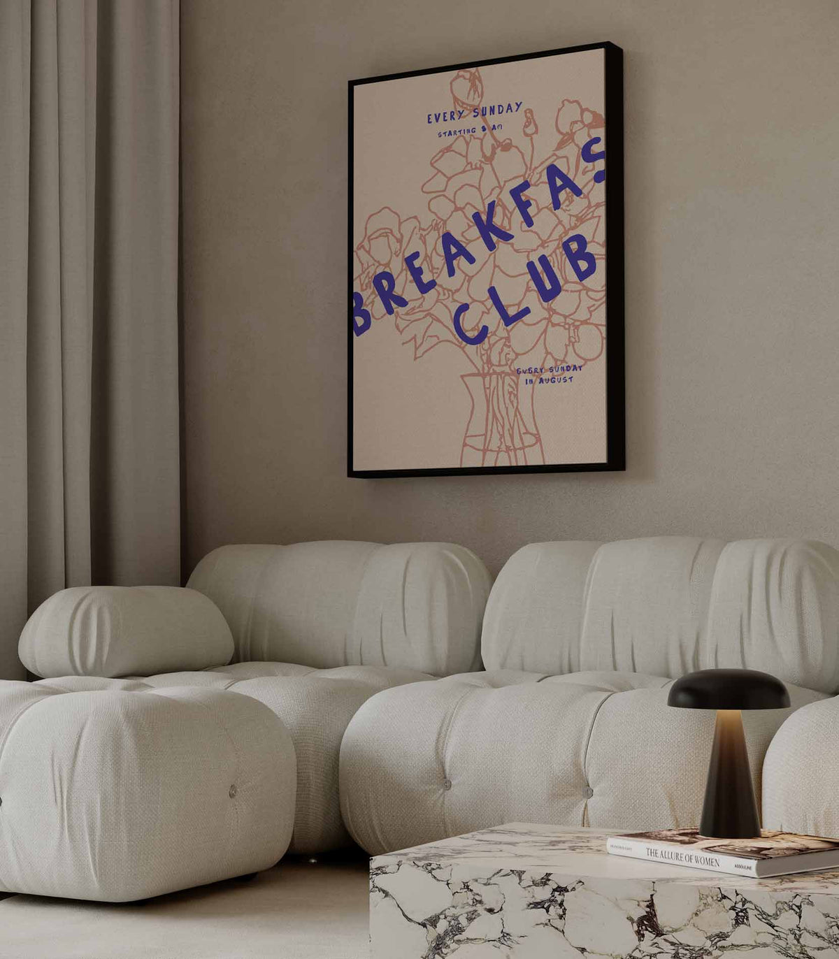 Breakfast Club Zondagochtend Poster – modern portret kunstwerk van WallArtistic