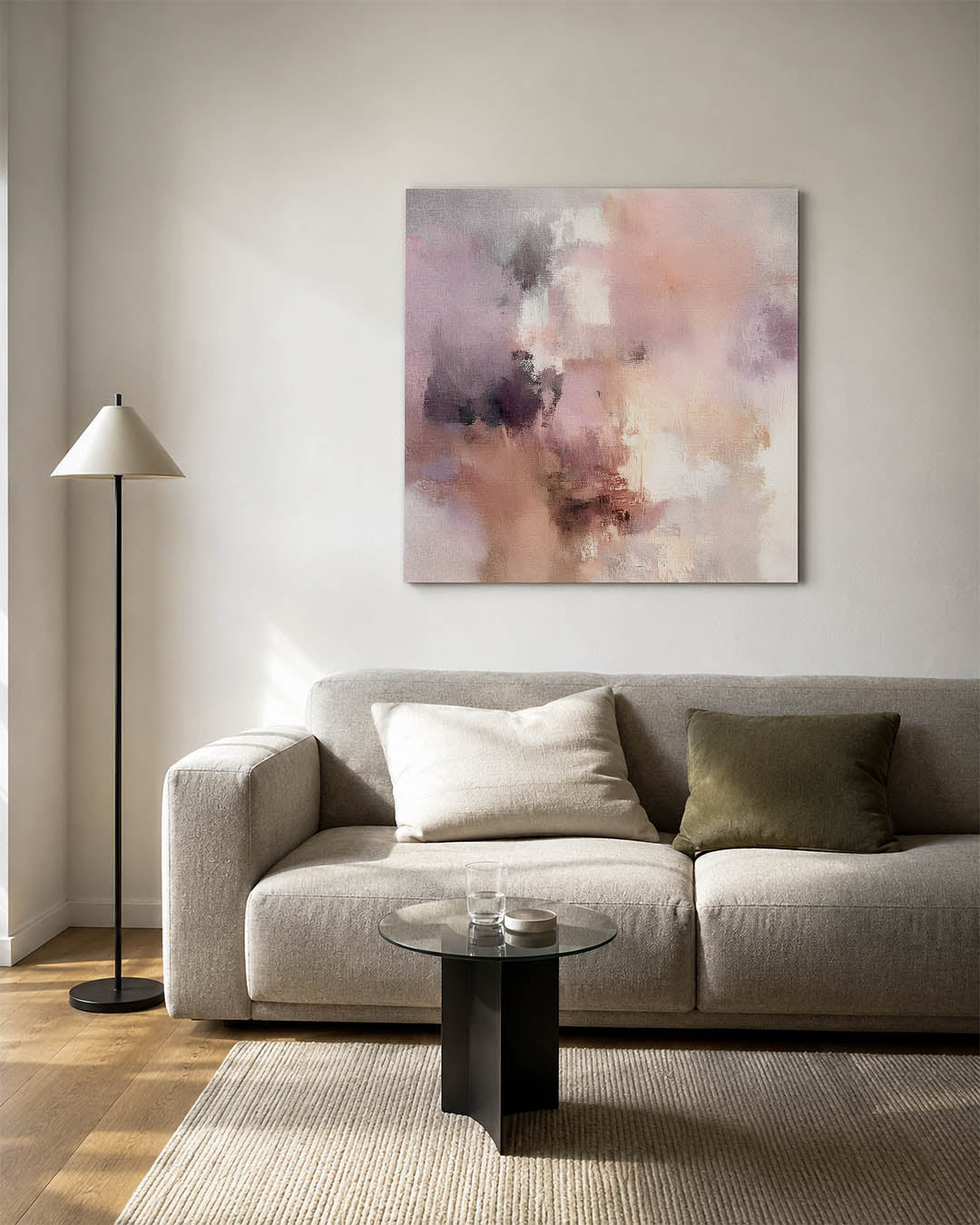 Dromerige kleurenexplosie kunstwerk – vierkante wanddecoratie – dit kunstwerk toont een zachte mengeling van kleuren met