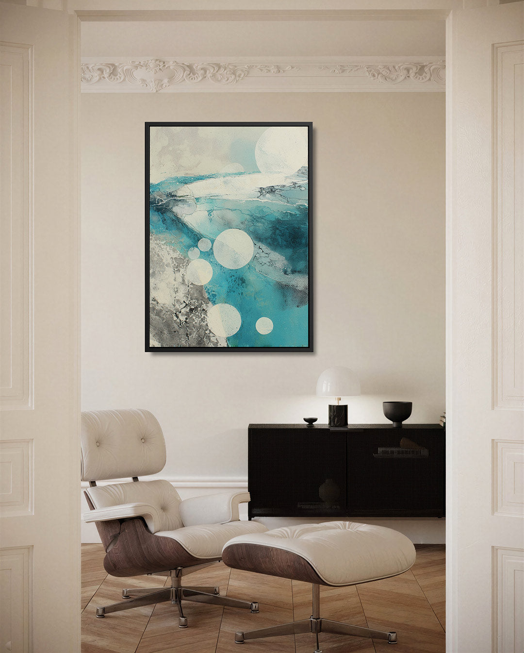 Cirkelvormen en texturen – staand wanddecoratie kunstwerk