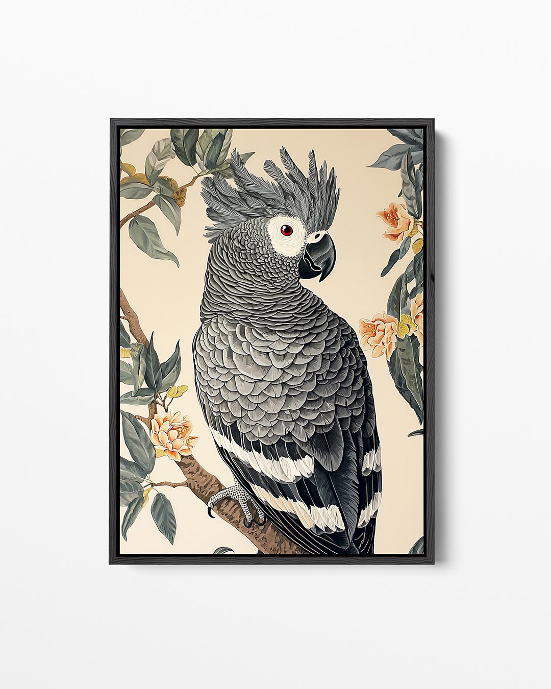 Papegaai en bloemen – staand wanddecoratie kunstwerk