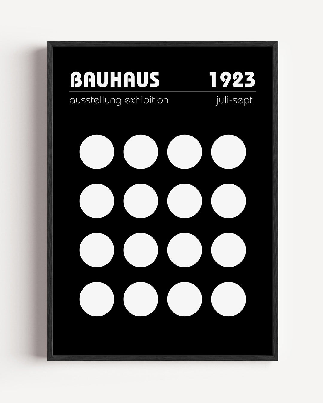 Cirkelpatroon en tekst – staande Bauhaus poster als wanddecoratie