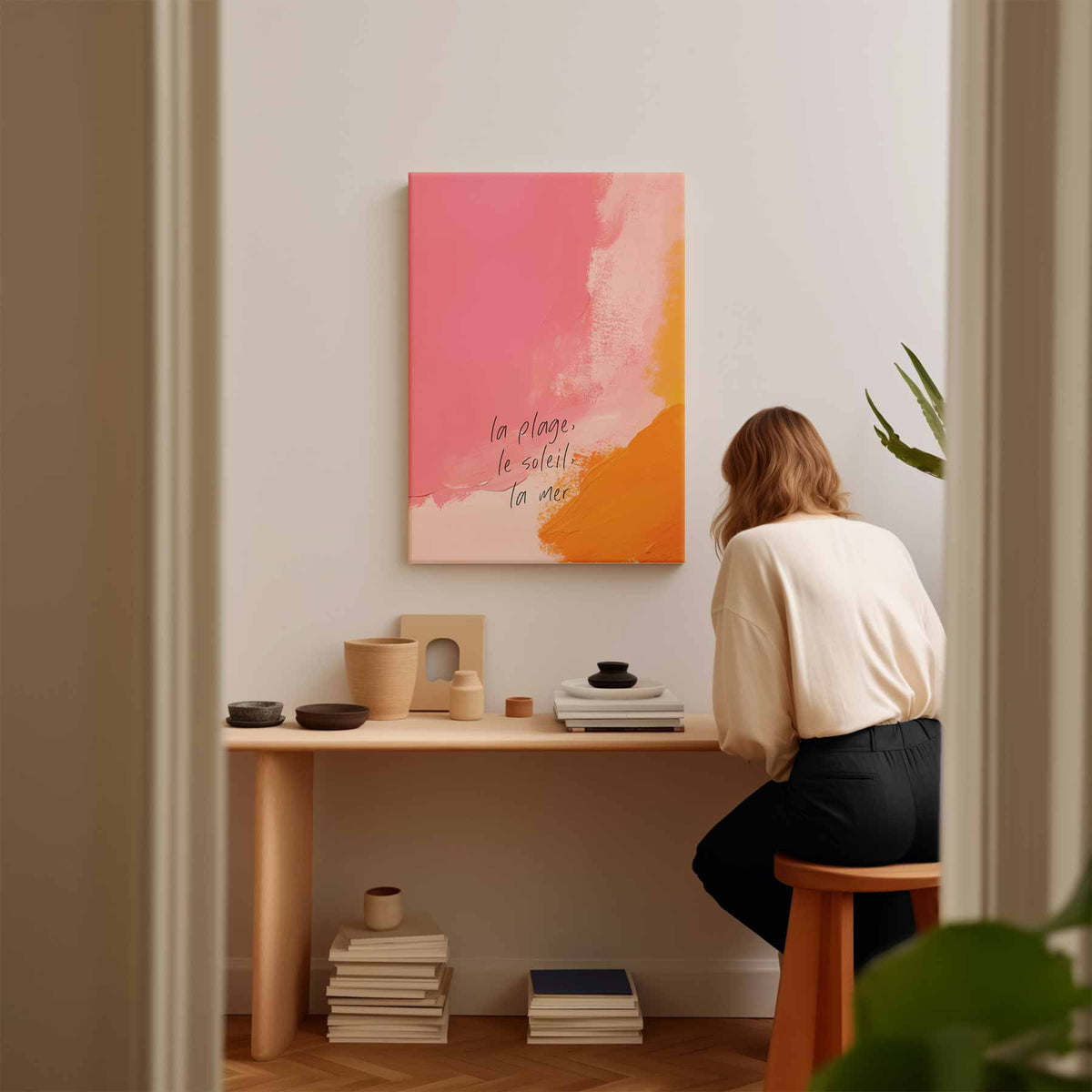 Kleurrijke Stranddroom – staande wandkunst voor woonkamer of interieur