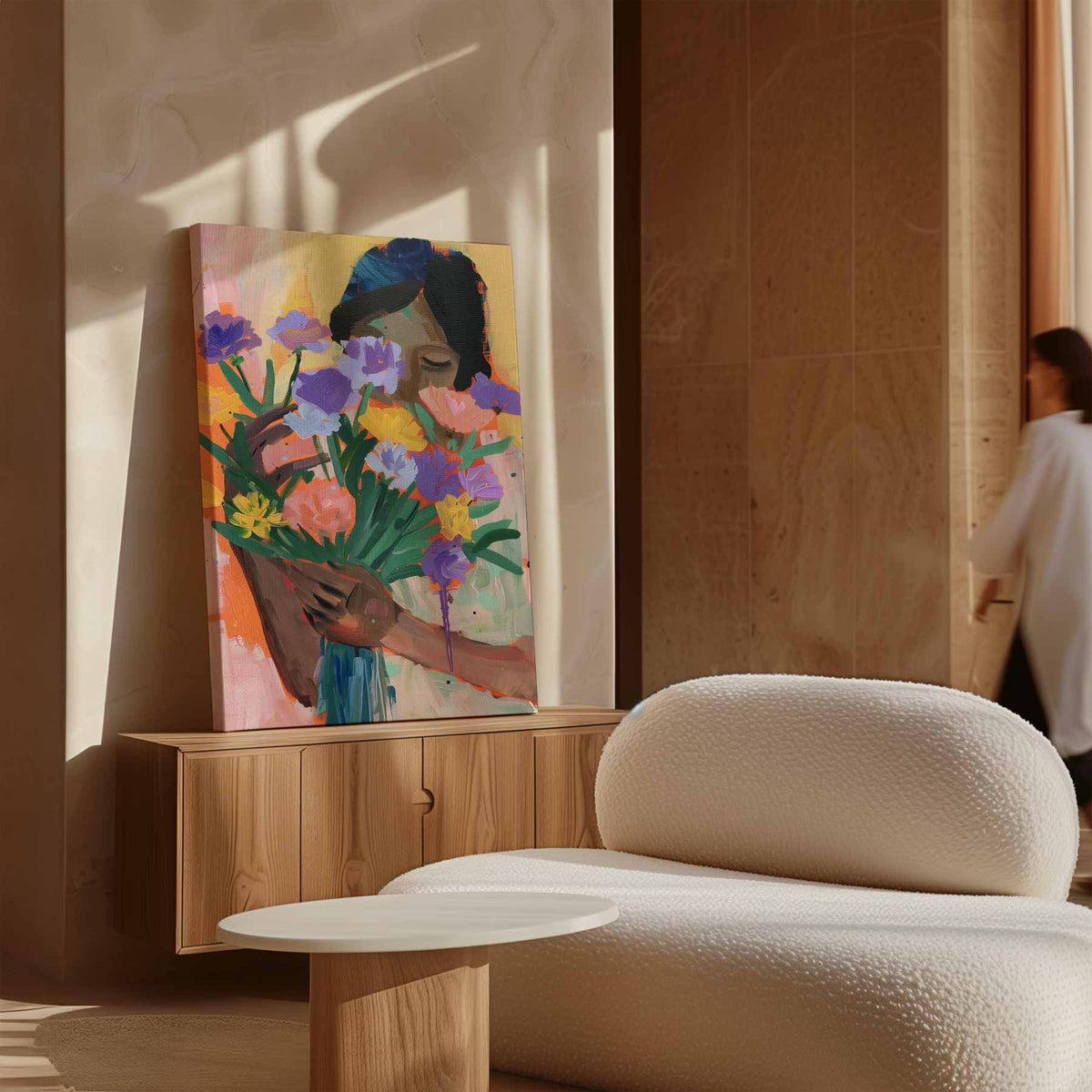 Bloemenliefde – staand kunstwerk voor modern interieur