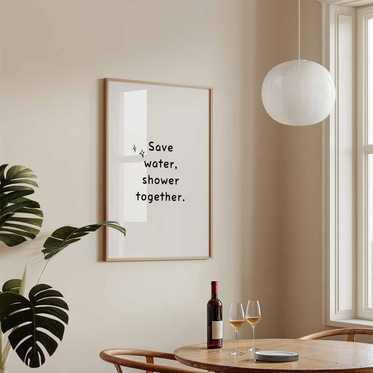 Spaar Water – tekstposter in staand formaat