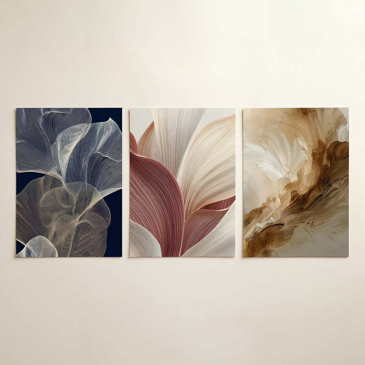 Lijnendans driedelige posterset in tweede interieur