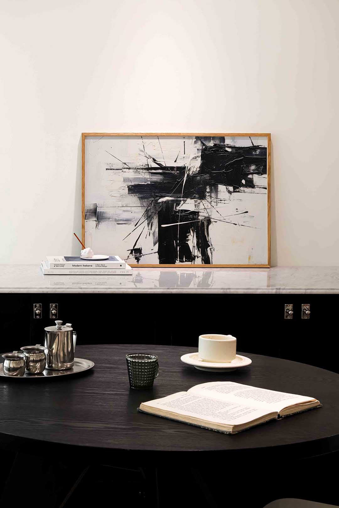 Abstracte zwart wit – abstracte poster in liggend formaat