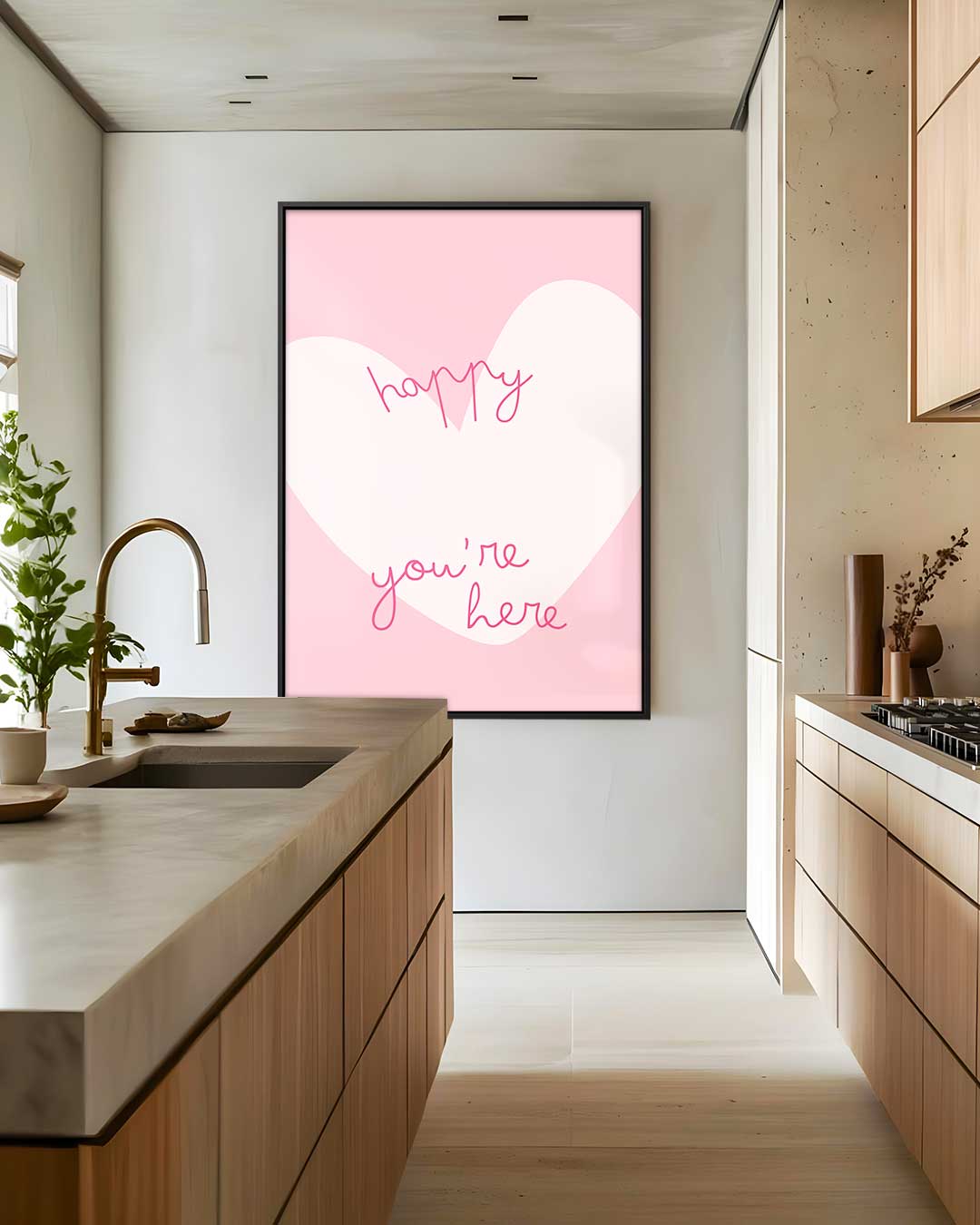 Welkom met Vrolijk Hart – dibond wanddecoratie in staand formaat
