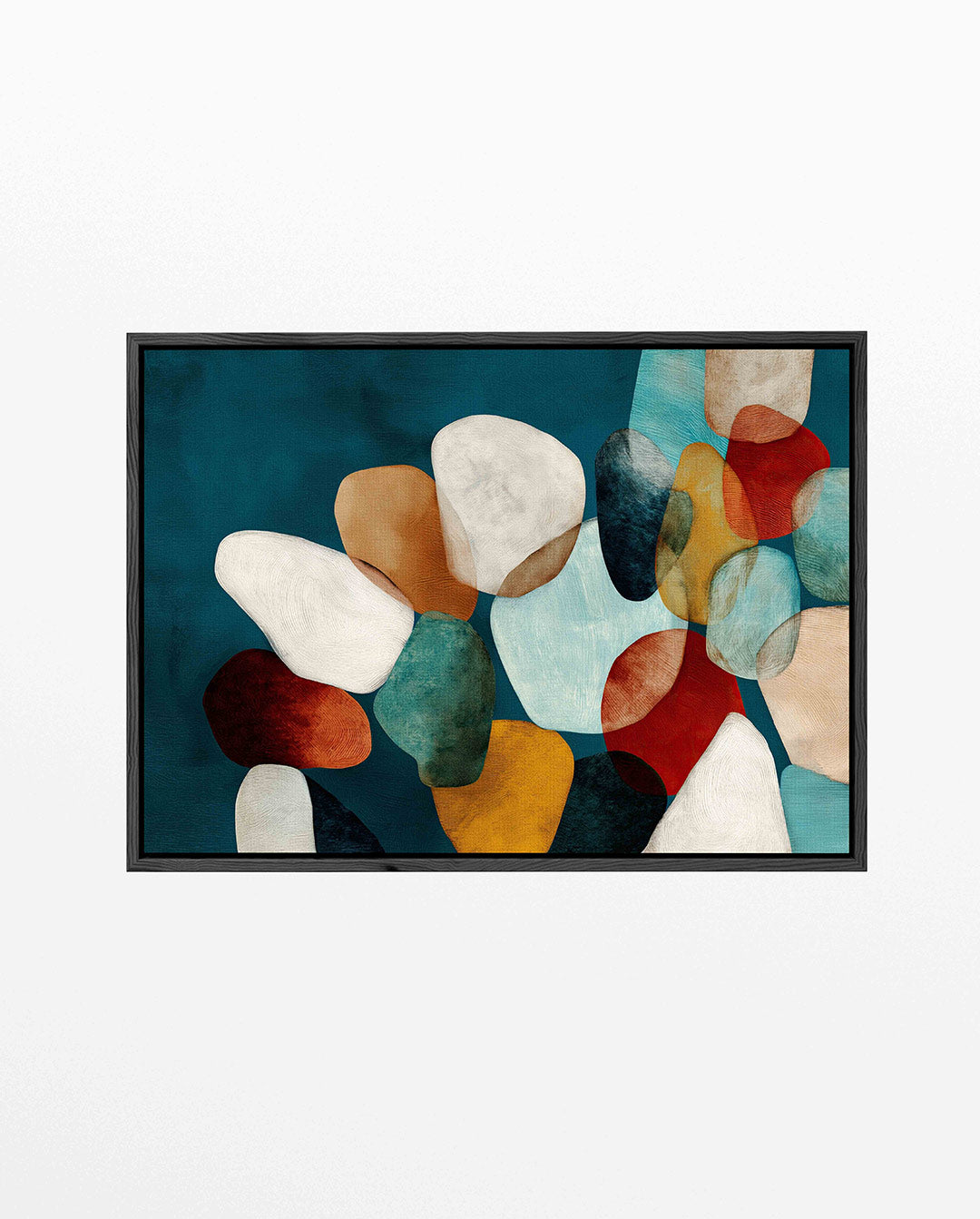 Vormenspel met kleuren – liggend wanddecoratie kunstwerk