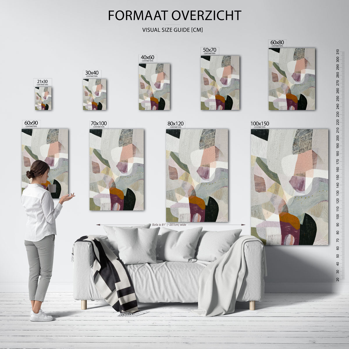 Abstracte vormen – staande muurposter met abstracte vormen