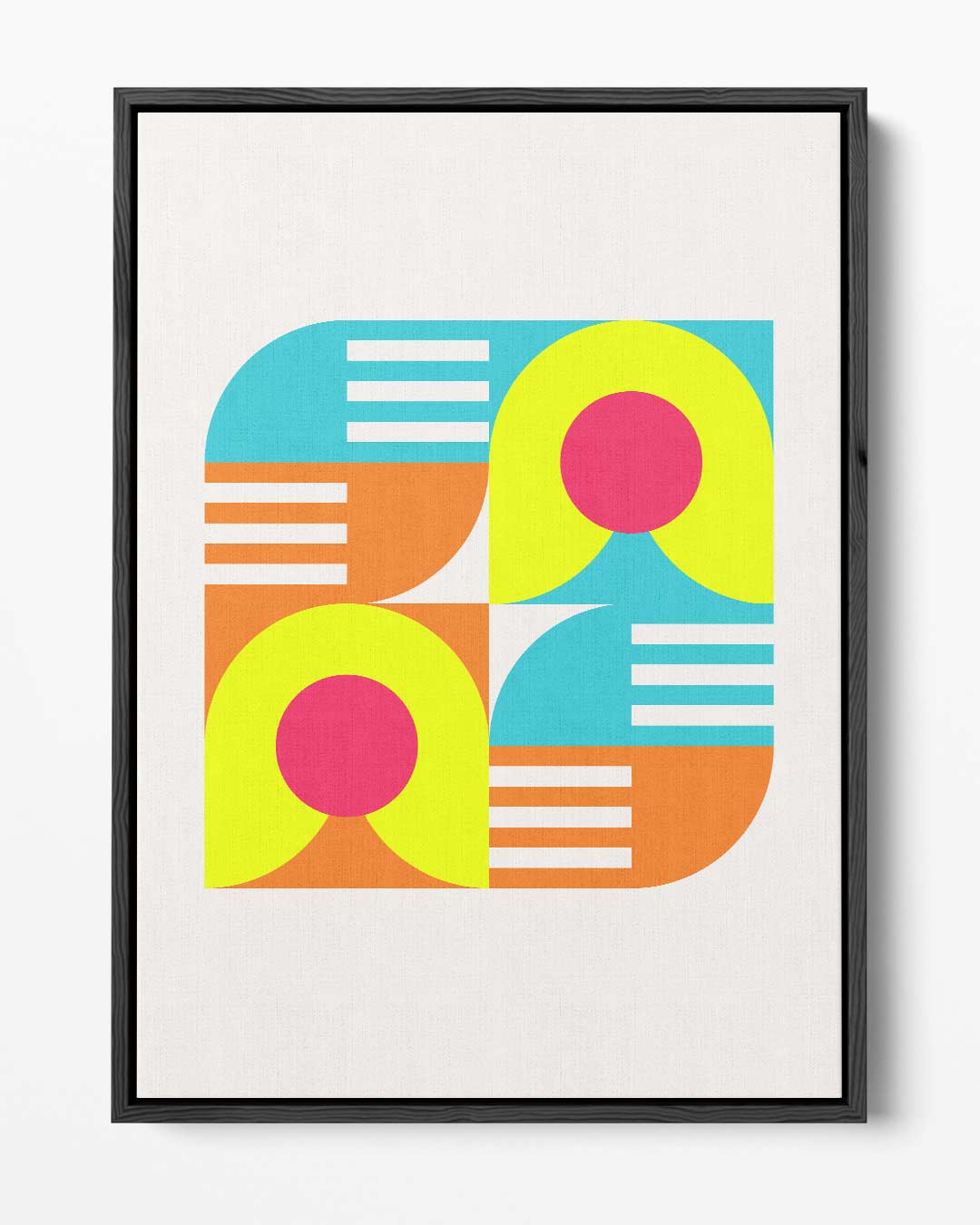 Kleurrijke Abstracte Geometrie – portret kunstwerk als wanddecoratie