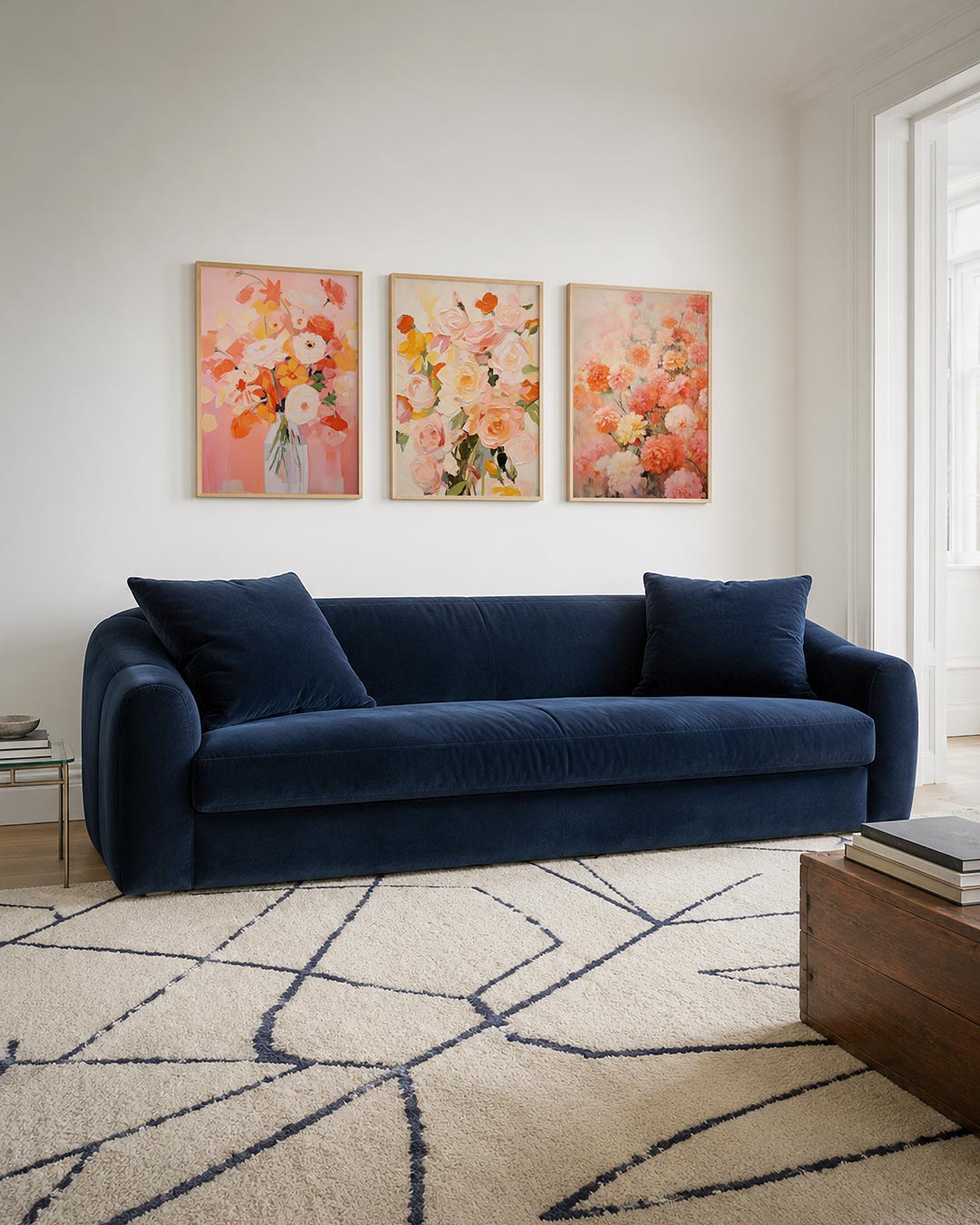 Bloemrijke kleurenpracht driedelige posterset – deze posterset in drie delen toont een levendige