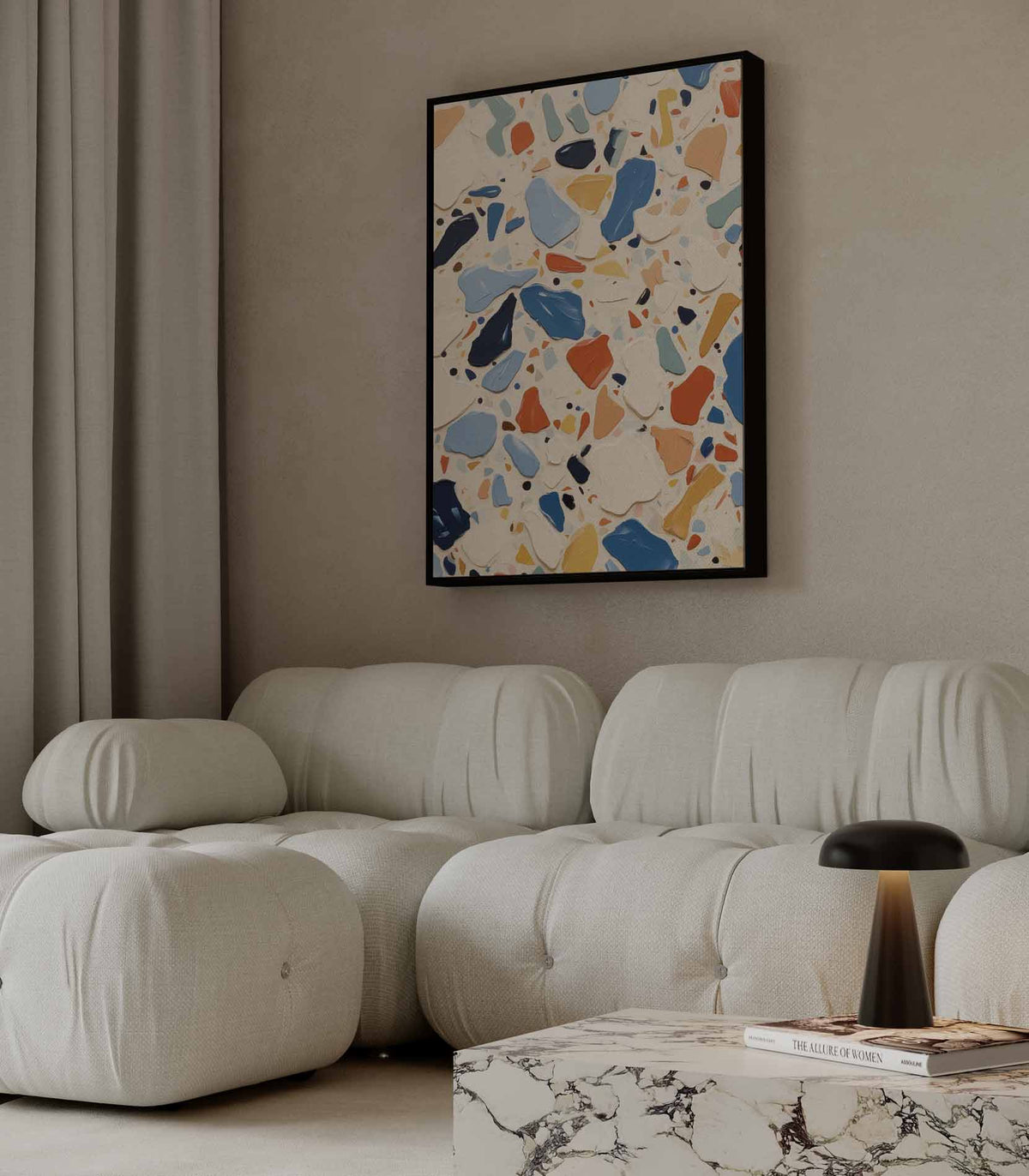 Levendig Terrazzo Inspiratie – staande wandkunst voor woonkamer of interieur