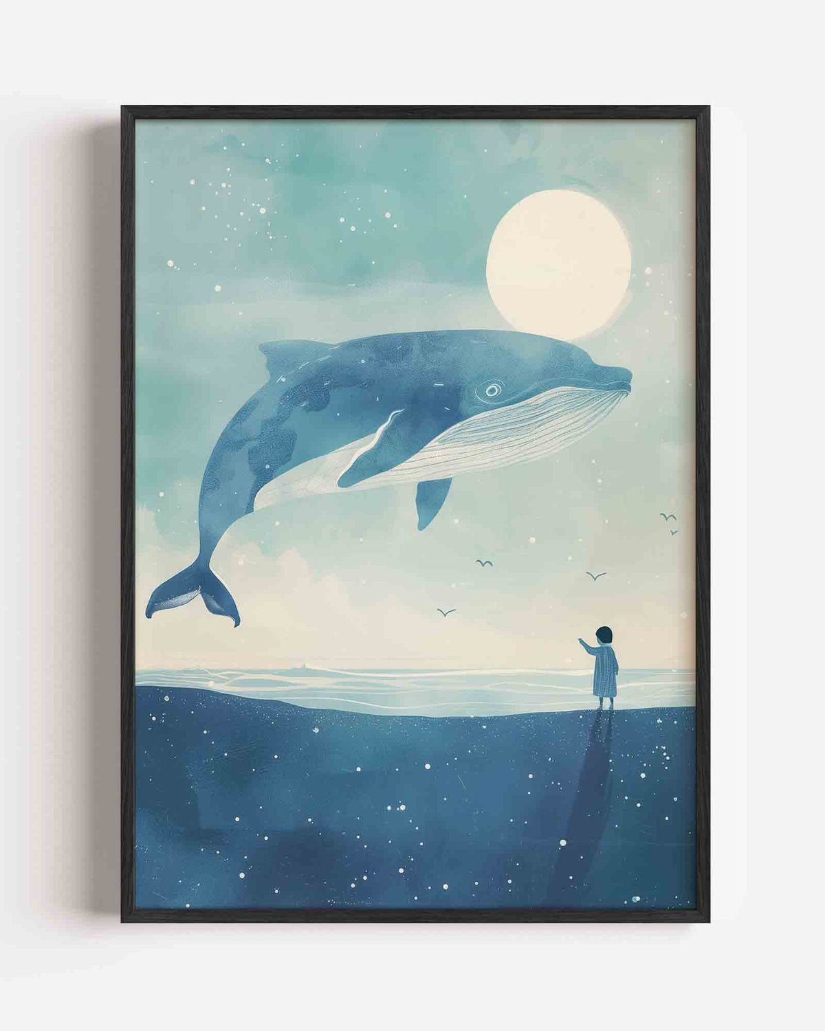 Walvis en kind – kids portret poster als wanddecoratie