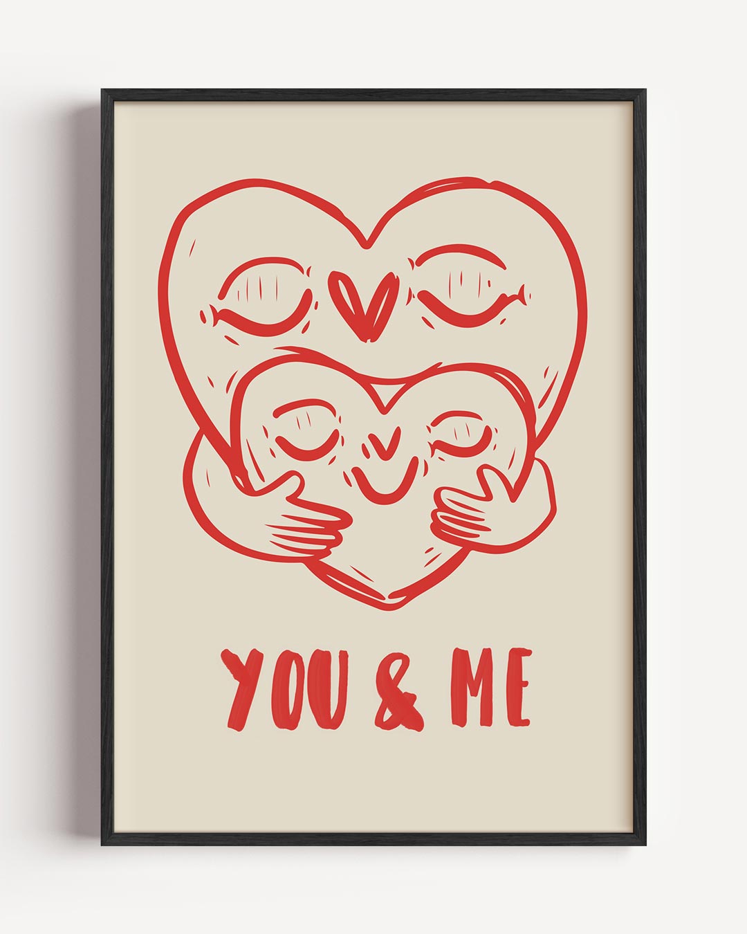 You & Me Hart – zomer portret poster als wanddecoratie