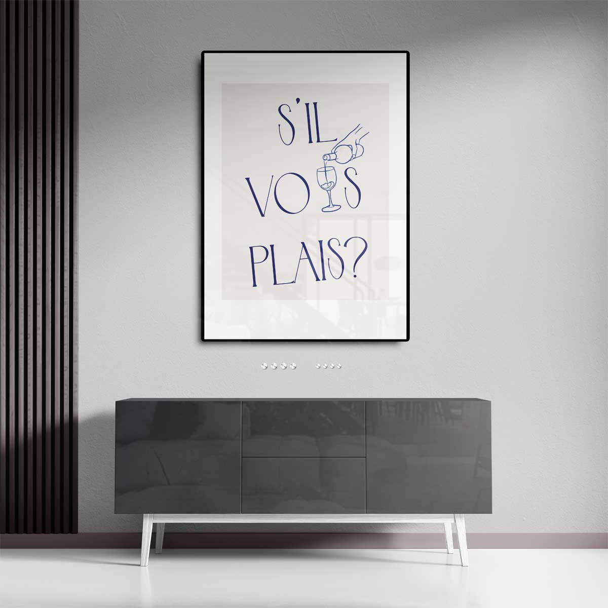 S'il Vous Plaît Wijnposter – canvas kunstwerk als wanddecoratie